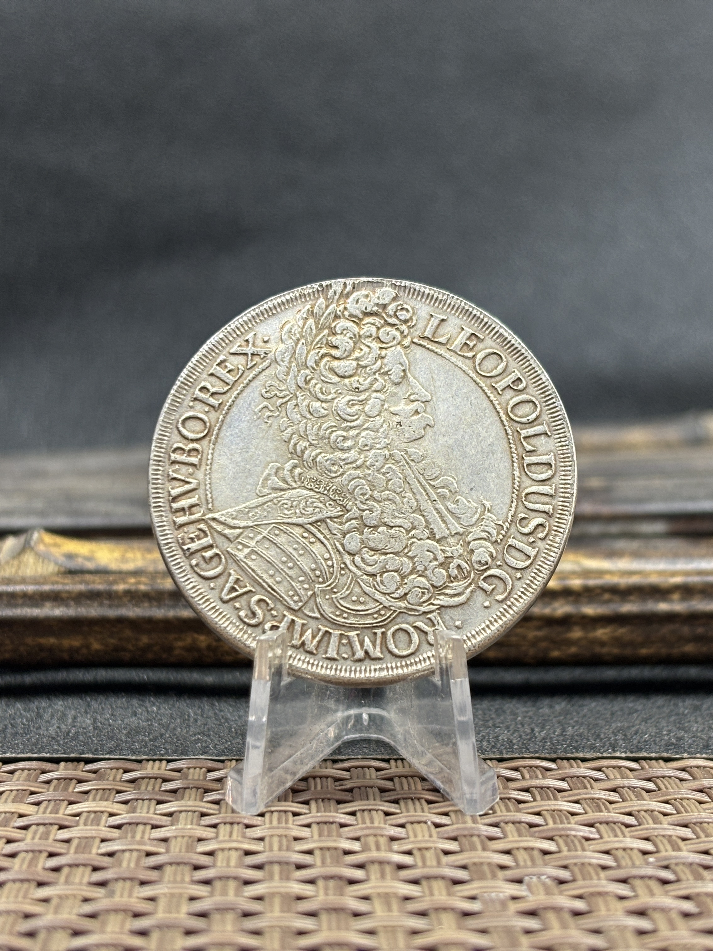 Austrian Empire 1695 1696 1698 One 1 Thaler Leopold I Silver Plated Metal Replica Coin Commemorative Medal,Historical Collectible Art Craft For Enthusiasts