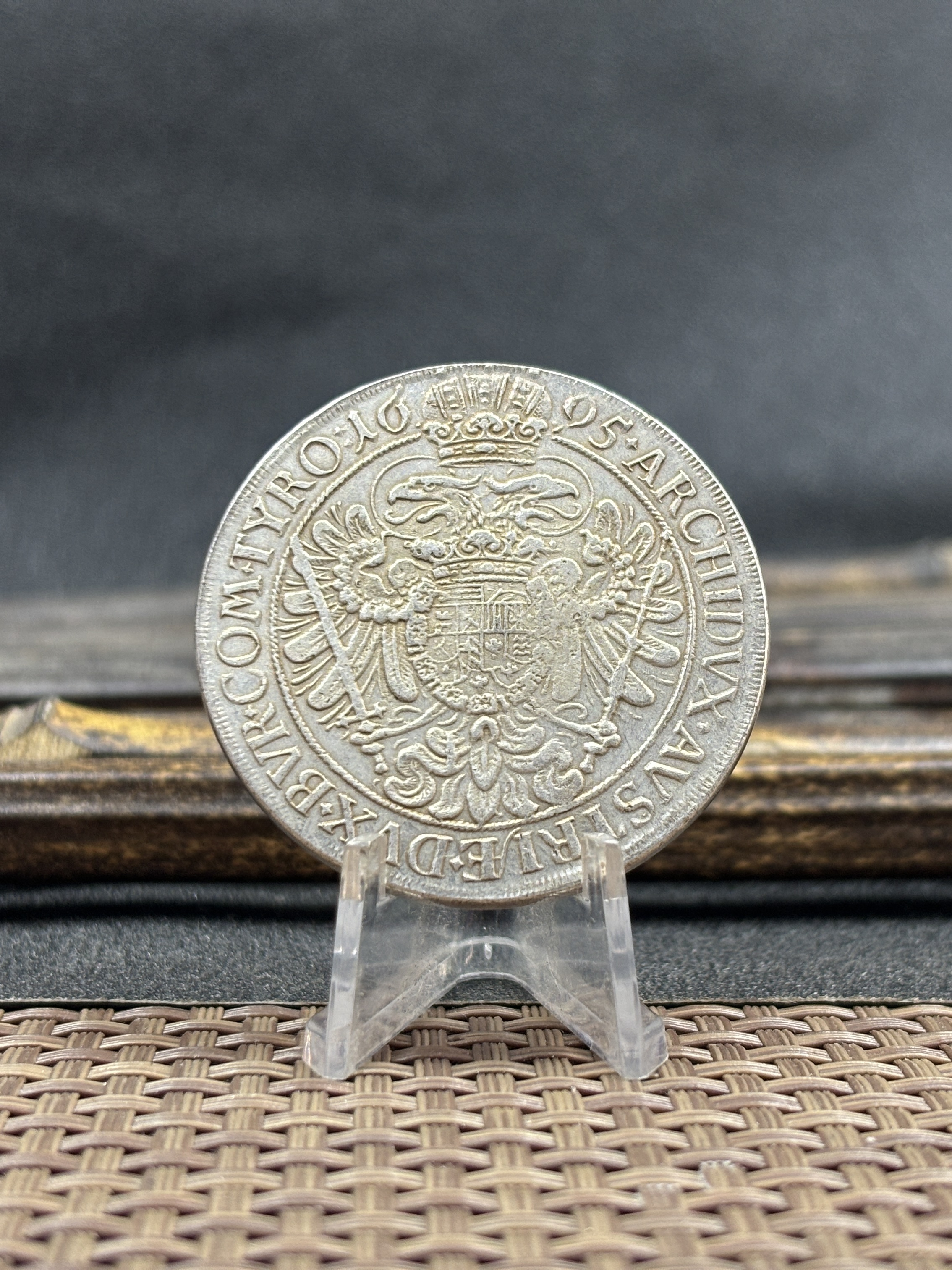 Austrian Empire 1695 1696 1698 One 1 Thaler Leopold I Silver Plated Metal Replica Coin Commemorative Medal,Historical Collectible Art Craft For Enthusiasts