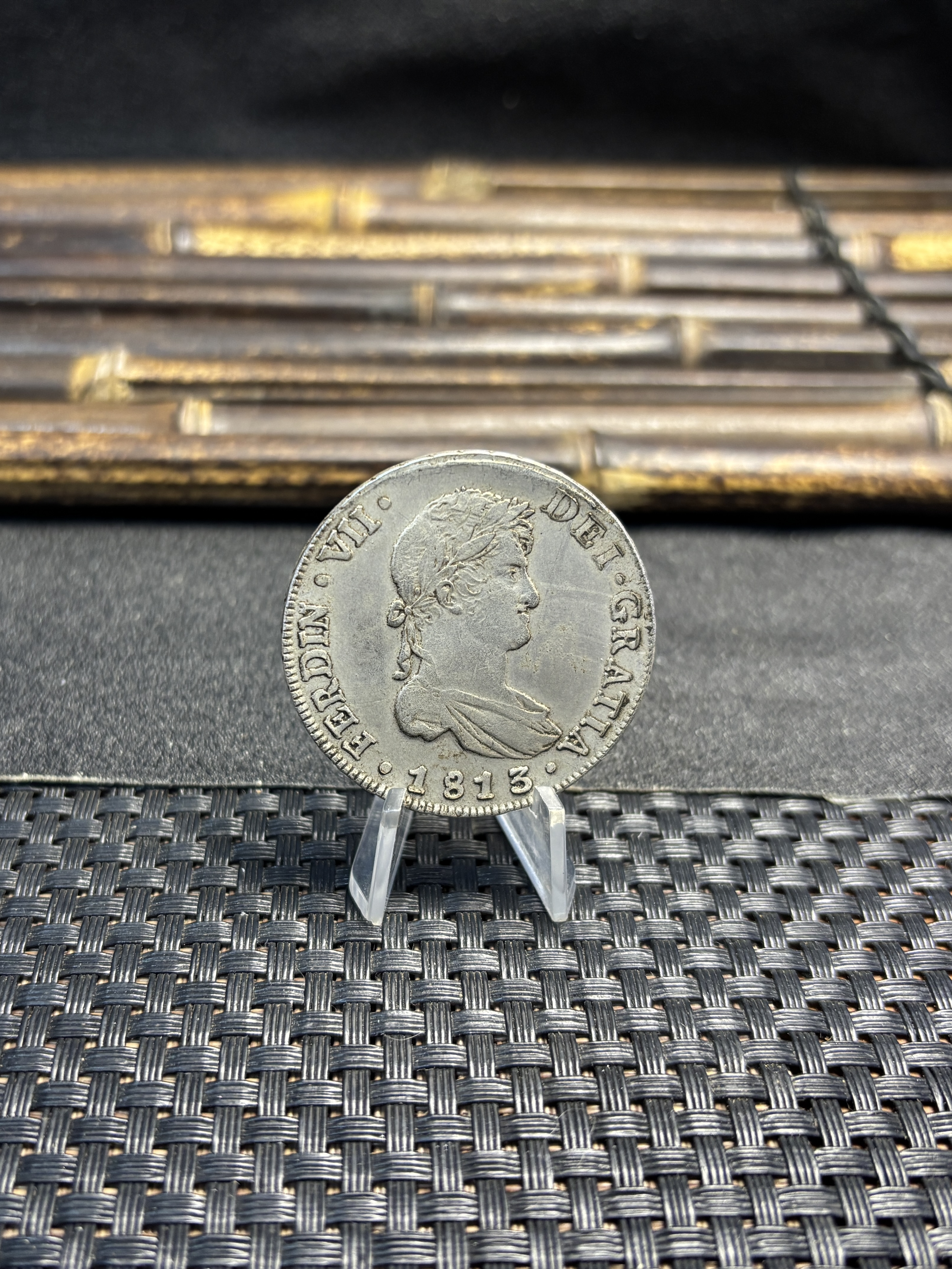 Mexico Chile 8 Reales Fernando VII Bust of Fernando VII 1813 Plated Silver Replica Coin Commemorative Medal,Historical Collectible Art Craft For Enthusiasts