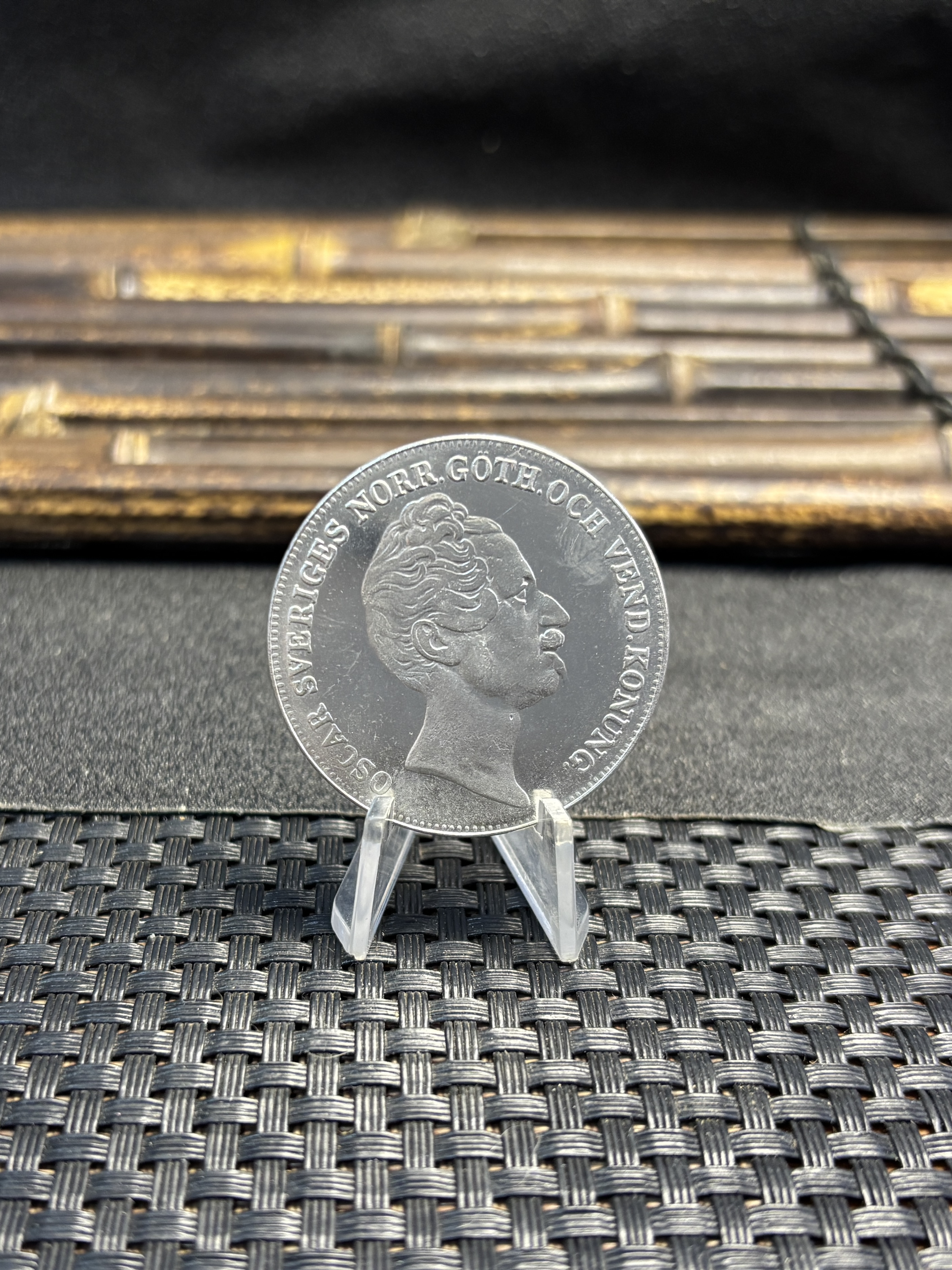 Sweden 1846 1 Riksdaler Specie Oscar I Small Head Silver Plated Replica Coin Commemorative Medal,Historical Collectible Art Craft For Enthusiasts