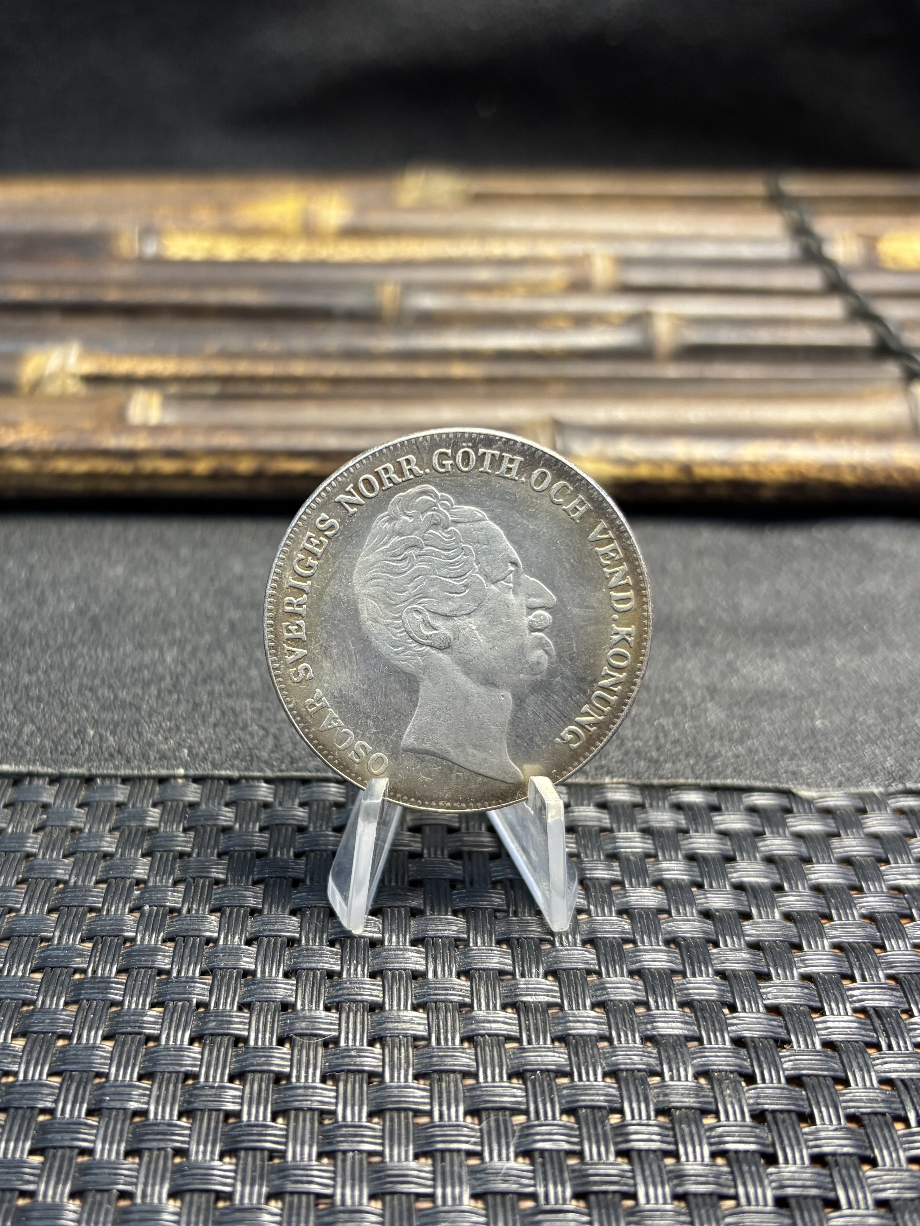 Sweden 1846 1 Riksdaler Specie Oscar I Small Head Silver Plated Replica Coin Commemorative Medal,Historical Collectible Art Craft For Enthusiasts