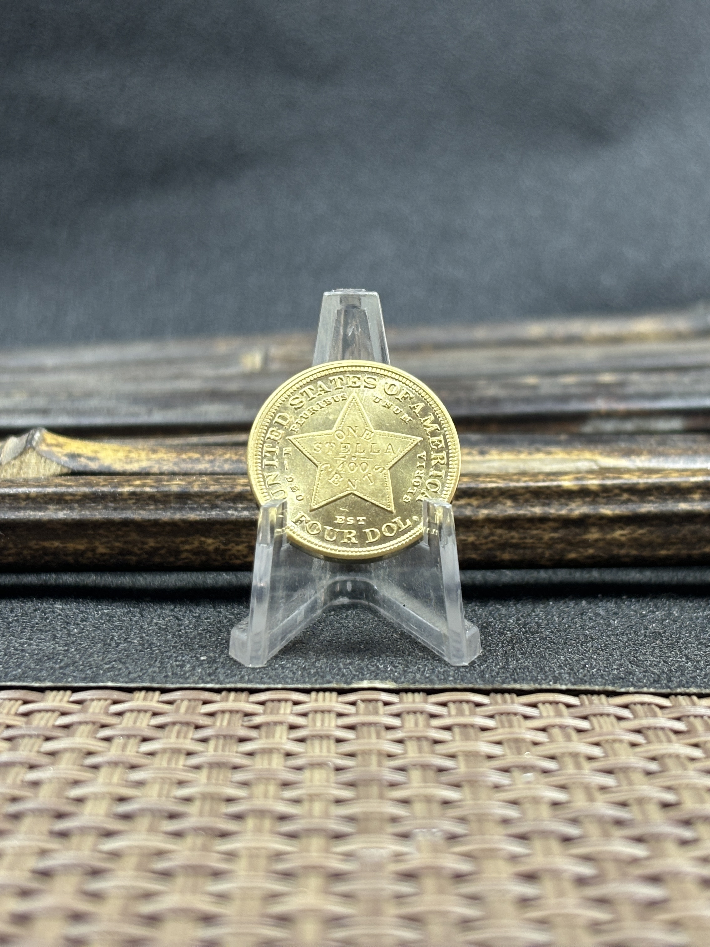 United States of America 1879 1880 1881 4 Dollars Head of Liberty One Stella 400 Cents US Brass Metal Replica Coin Commemorative Medal,Historical Collectible Art Craft For Enthusiasts