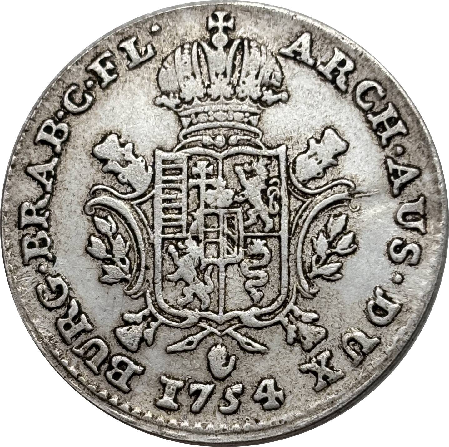 Austria 1754 1/2 Ducaton Maria Theresia Netherlands Silver Plated Metal Replica Coin Commemorative Medal,Historical Collectible Art Craft For Enthusiasts