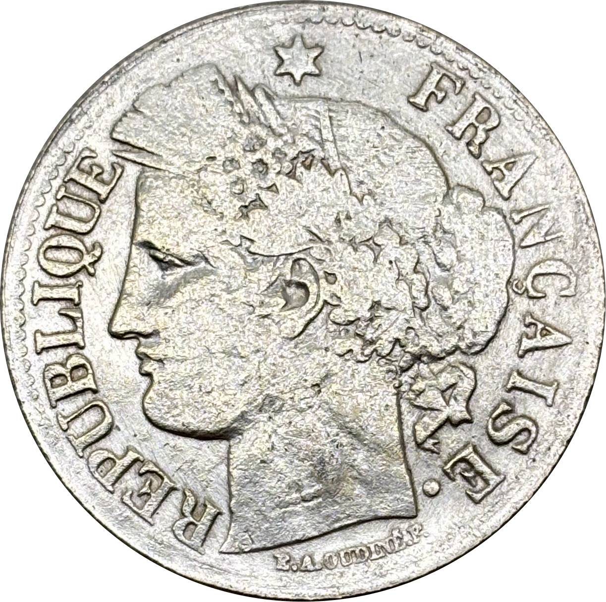 France 1871 A 2 Francs Cupronickel Silver Plated Replica Coin Commemorative Medal,Historical Collectible Art Craft For Enthusiasts