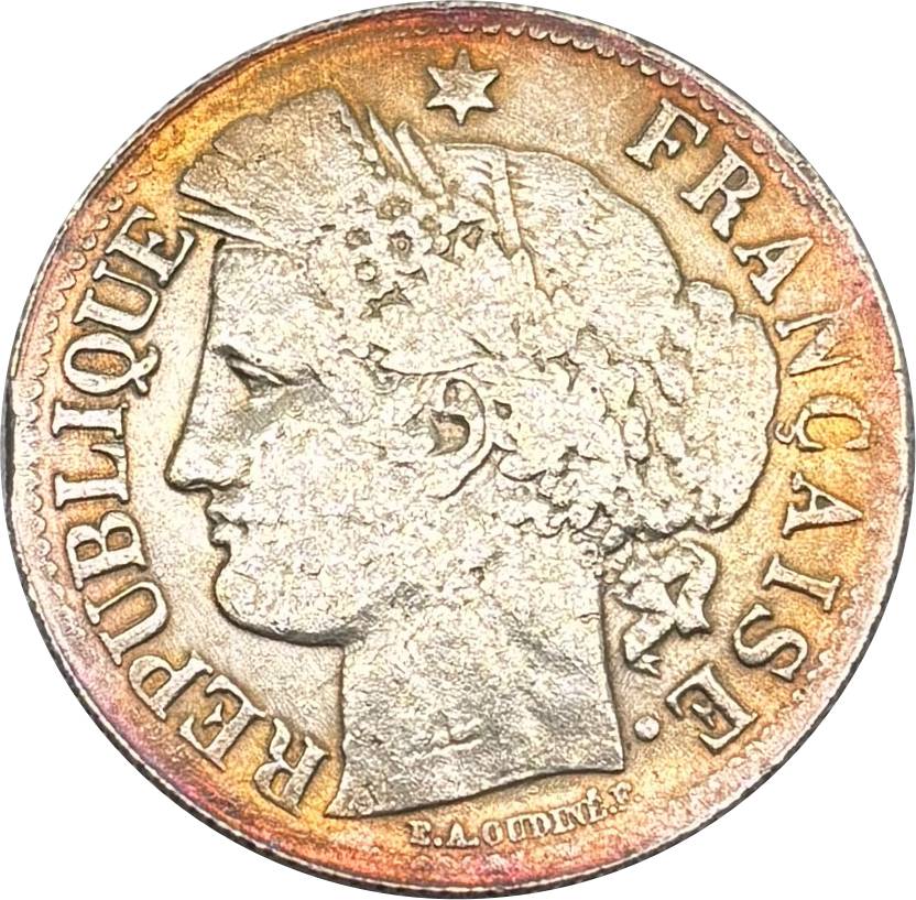 France 1871 A 2 Francs Cupronickel Silver Plated Replica Coin Commemorative Medal,Historical Collectible Art Craft For Enthusiasts