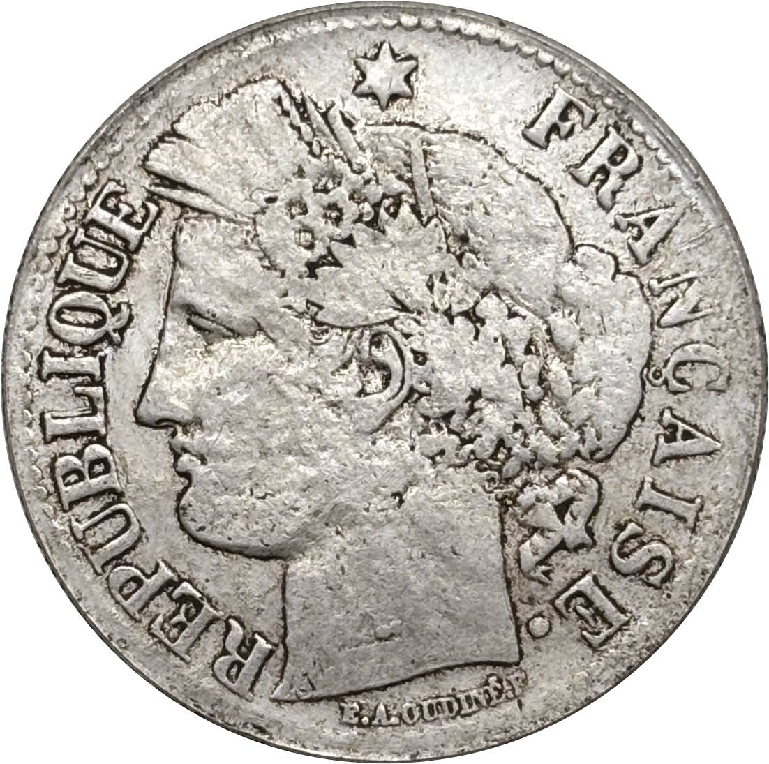 France 1871 A 2 Francs Cupronickel Silver Plated Replica Coin Commemorative Medal,Historical Collectible Art Craft For Enthusiasts