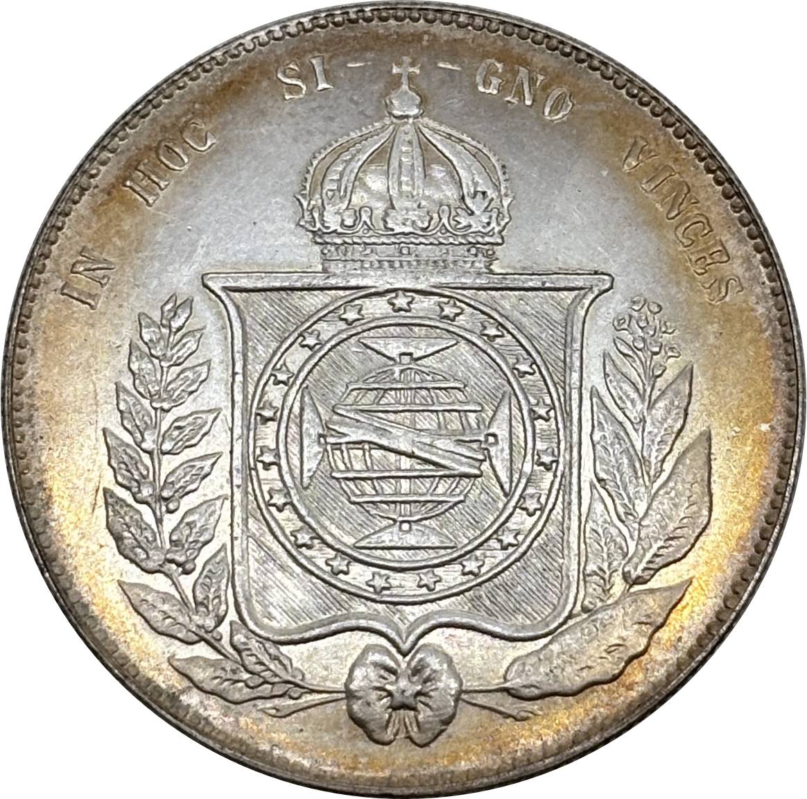 Brazil 2000 Reis Pedro II 1865 Plated Silver Metal Replica Coin Commemorative Medal,Historical Collectible Art Craft For Enthusiasts