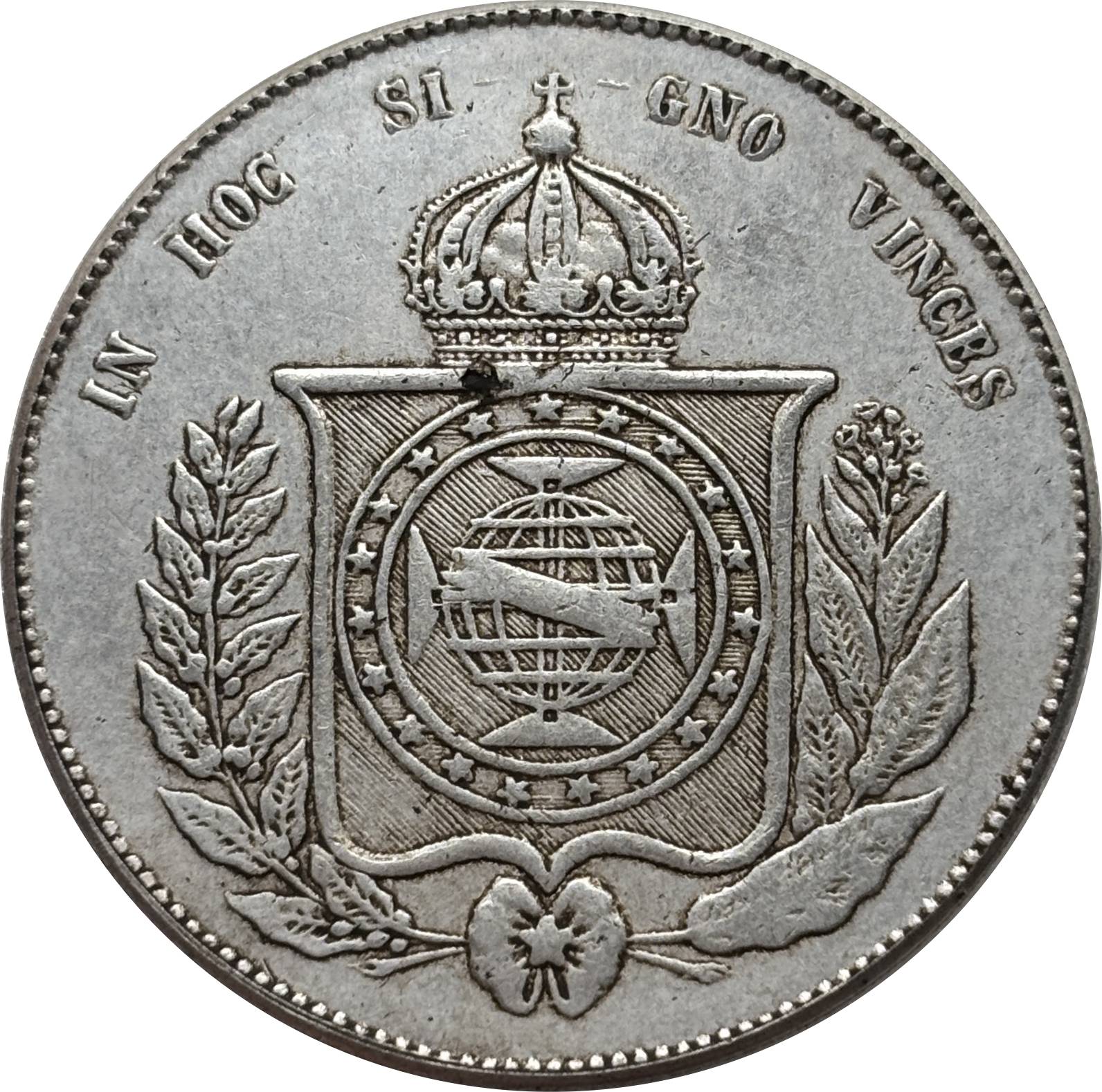 Brazil 2000 Reis Pedro II 1865 Plated Silver Metal Replica Coin Commemorative Medal,Historical Collectible Art Craft For Enthusiasts