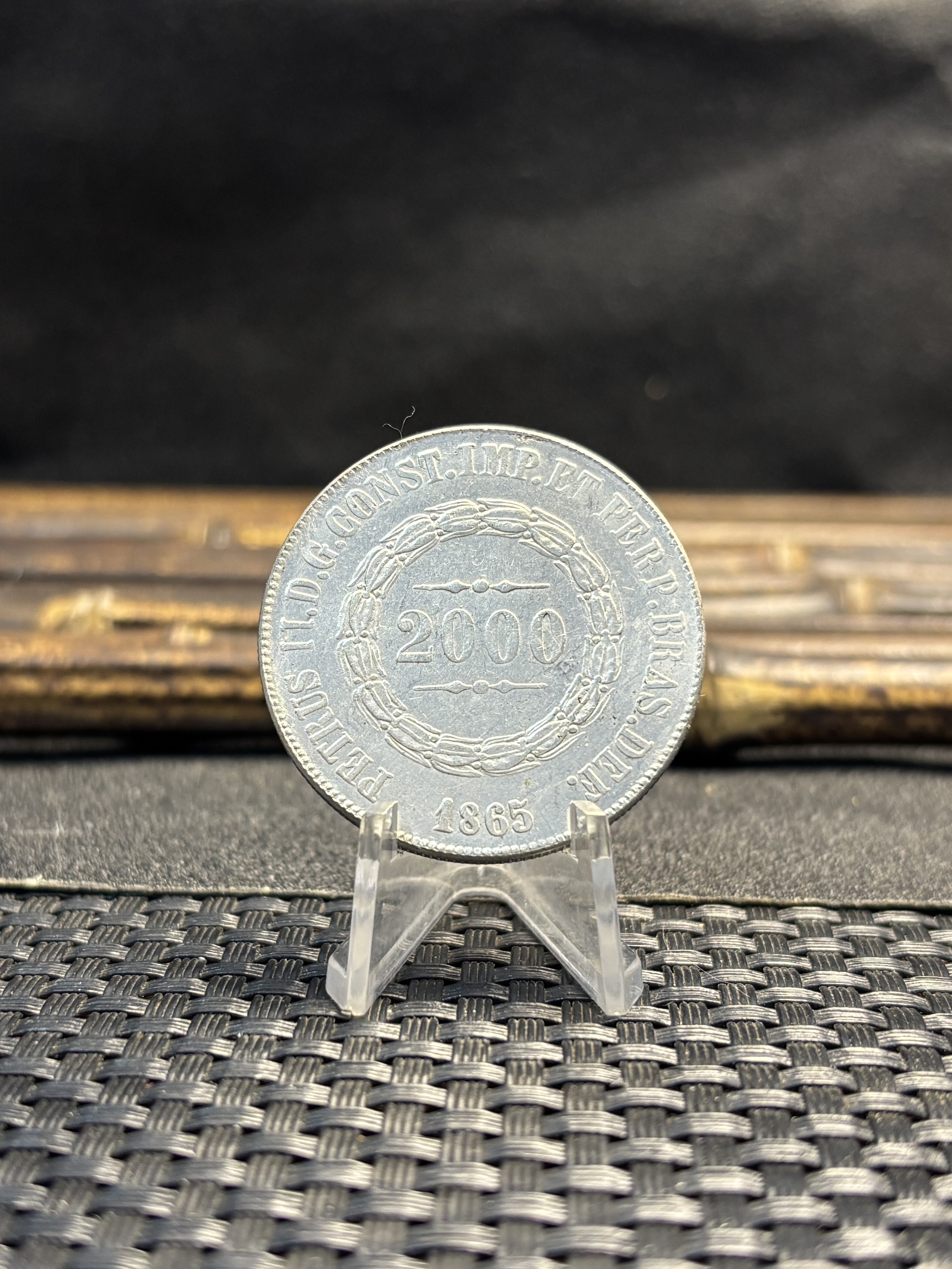Brazil 2000 Reis Pedro II 1865 Plated Silver Metal Replica Coin Commemorative Medal,Historical Collectible Art Craft For Enthusiasts