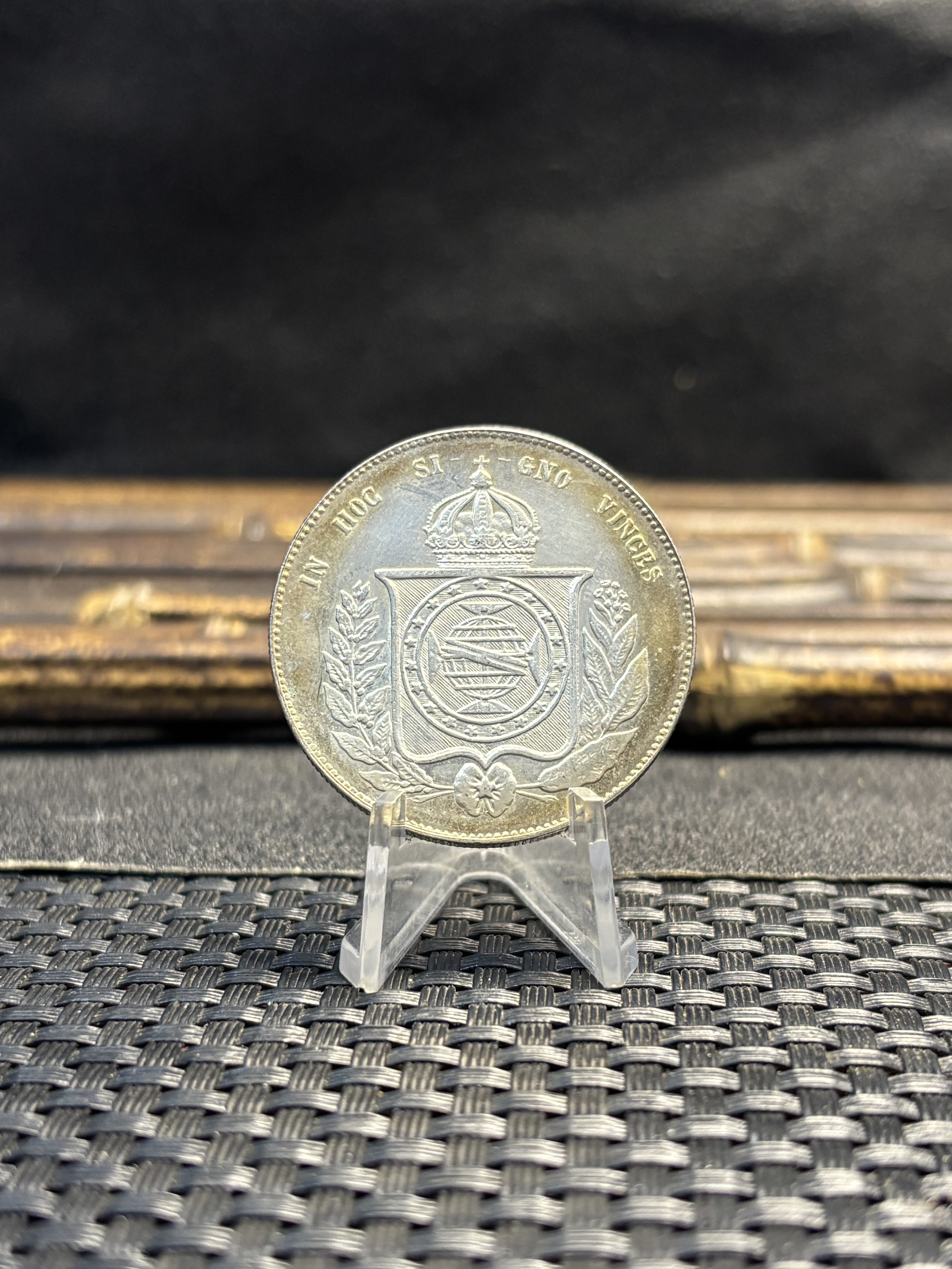 Brazil 2000 Reis Pedro II 1865 Plated Silver Metal Replica Coin Commemorative Medal,Historical Collectible Art Craft For Enthusiasts