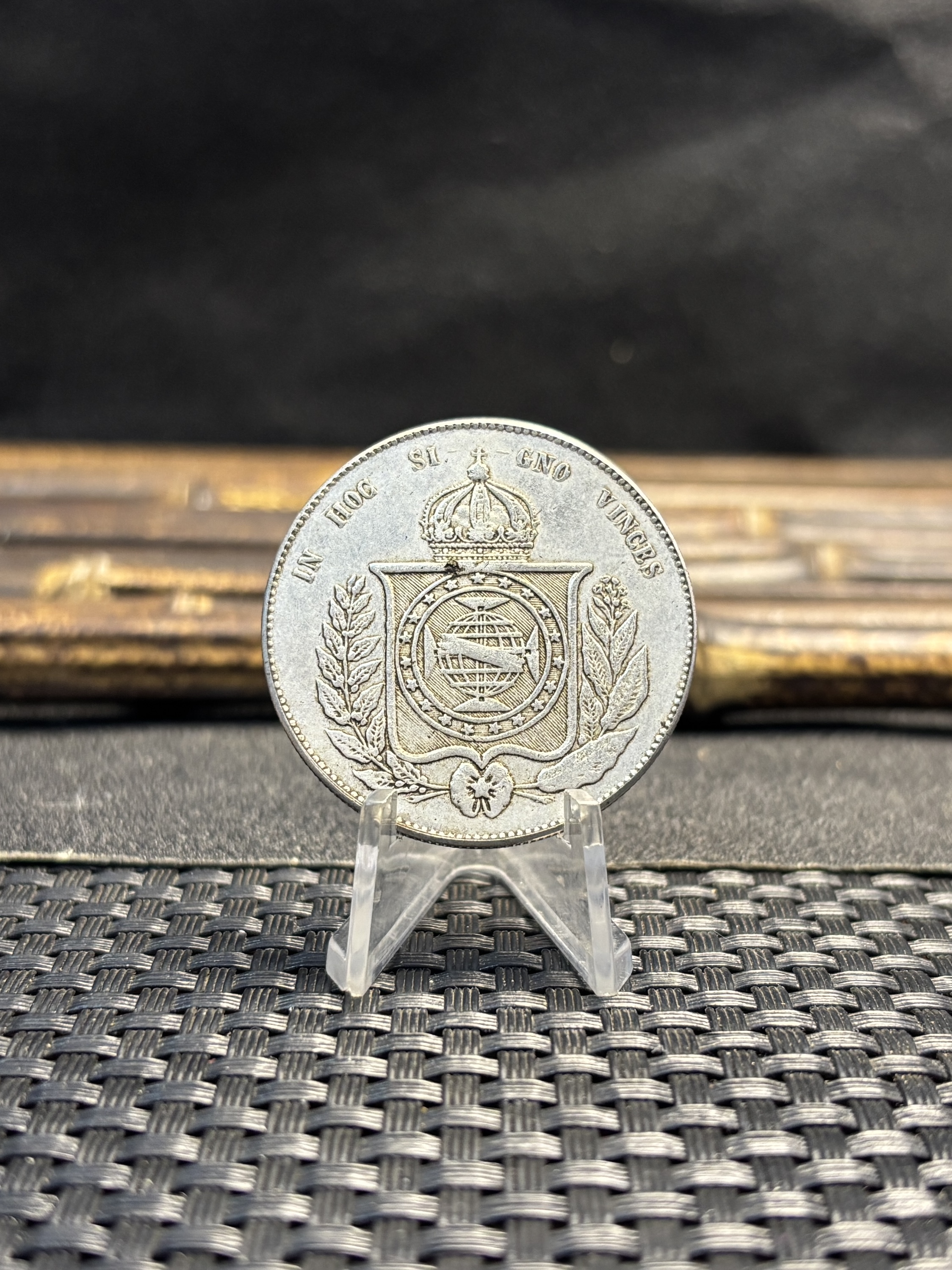 Brazil 2000 Reis Pedro II 1865 Plated Silver Metal Replica Coin Commemorative Medal,Historical Collectible Art Craft For Enthusiasts