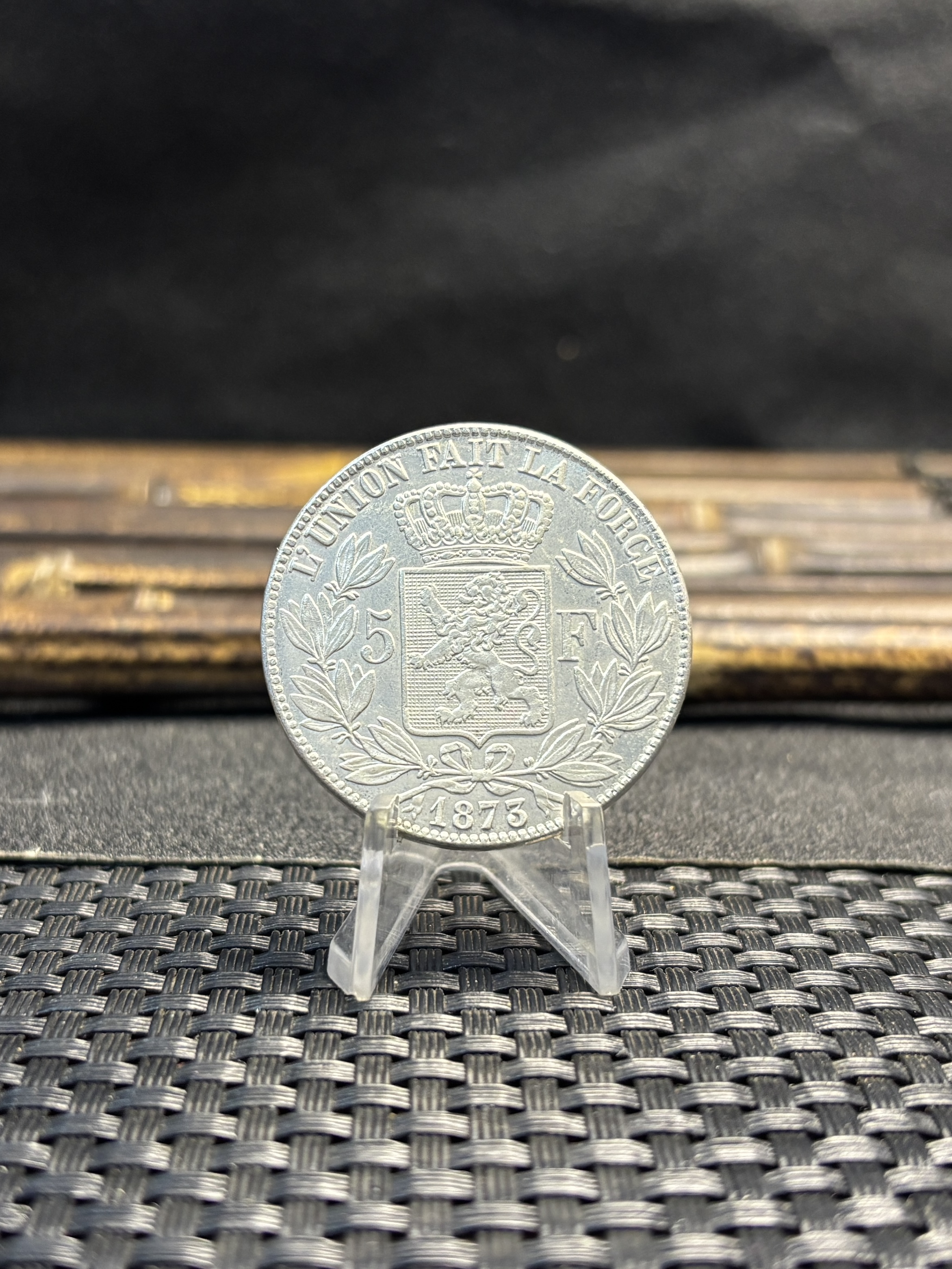 Belgium 1866 1873 5 Francs Leopold II Small Head Silver Plated Metal Replica Coin Commemorative Medal,Historical Collectible Art Craft For Enthusiasts