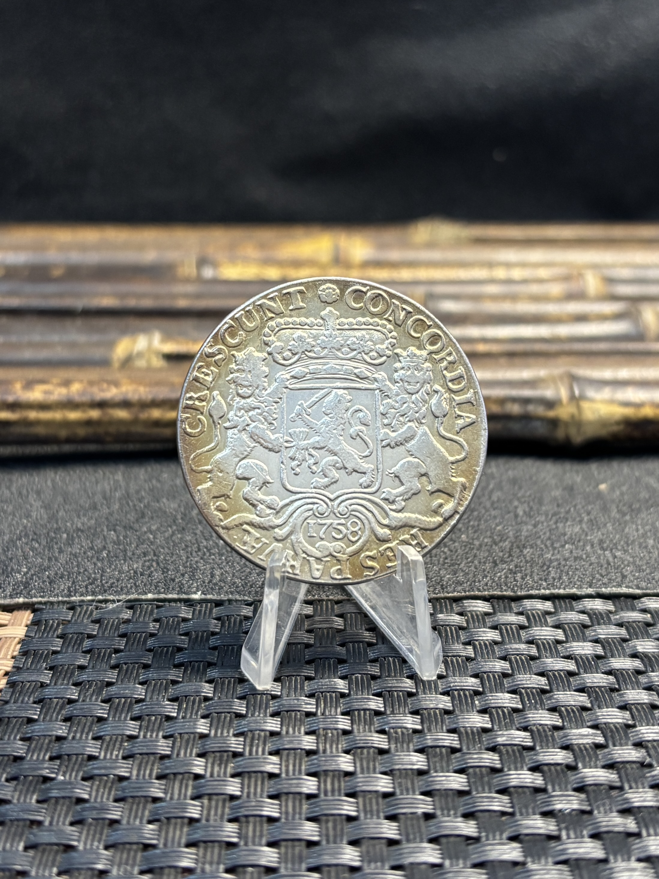 Netherlands 1 Ducaton Silver Rider Armored Knight One Horese Holding Sword Above Head 1758 Plated Silver Replica Coin Commemorative Medal,Historical Collectible Art Craft For Enthusiasts