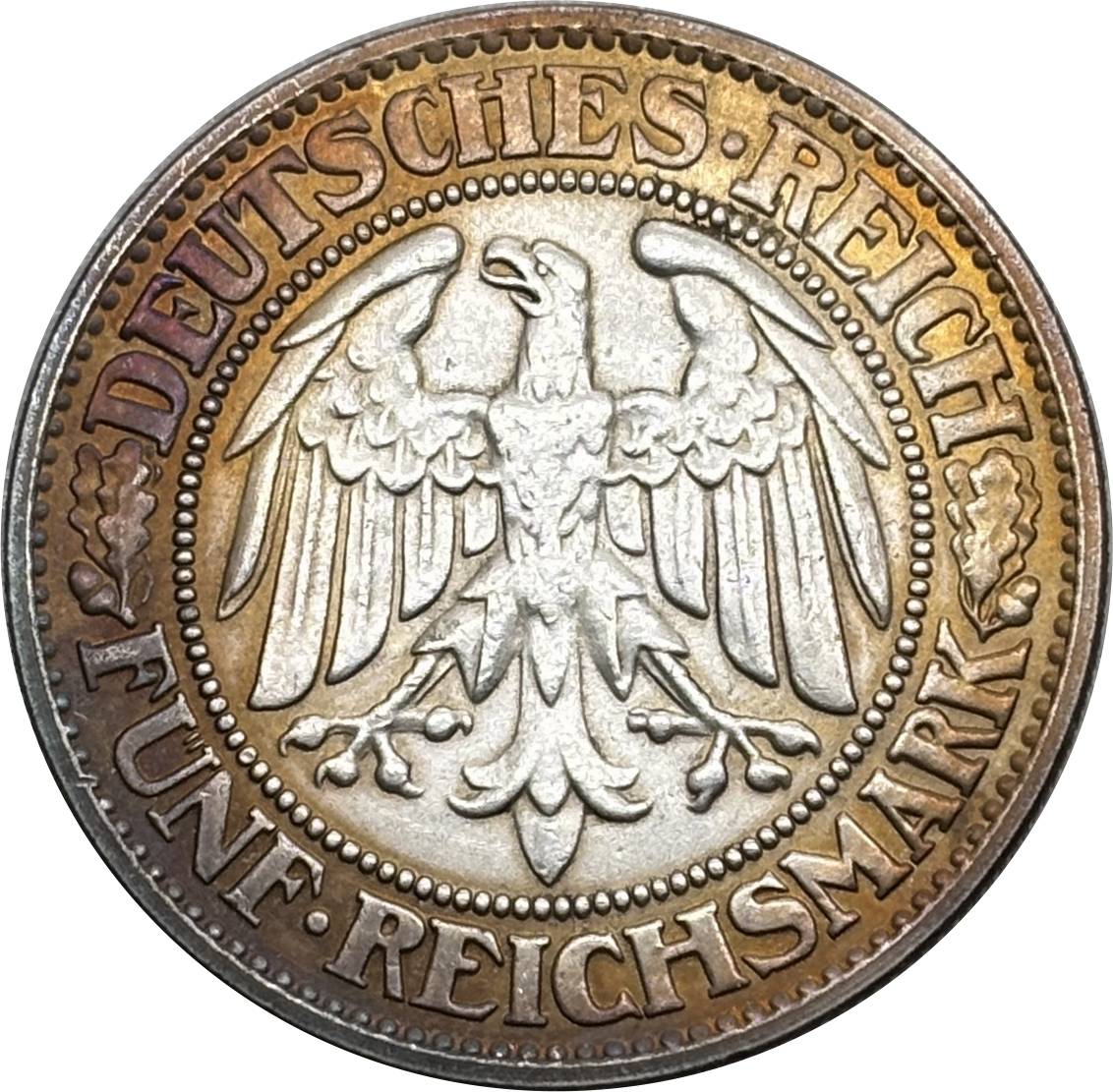 Germany Empire 5 Reichsmark Marks 1927 1928 1930 1932 Silver Plated Replica Coin Commemorative Medal,Historical Collectible Art Craft For Enthusiasts