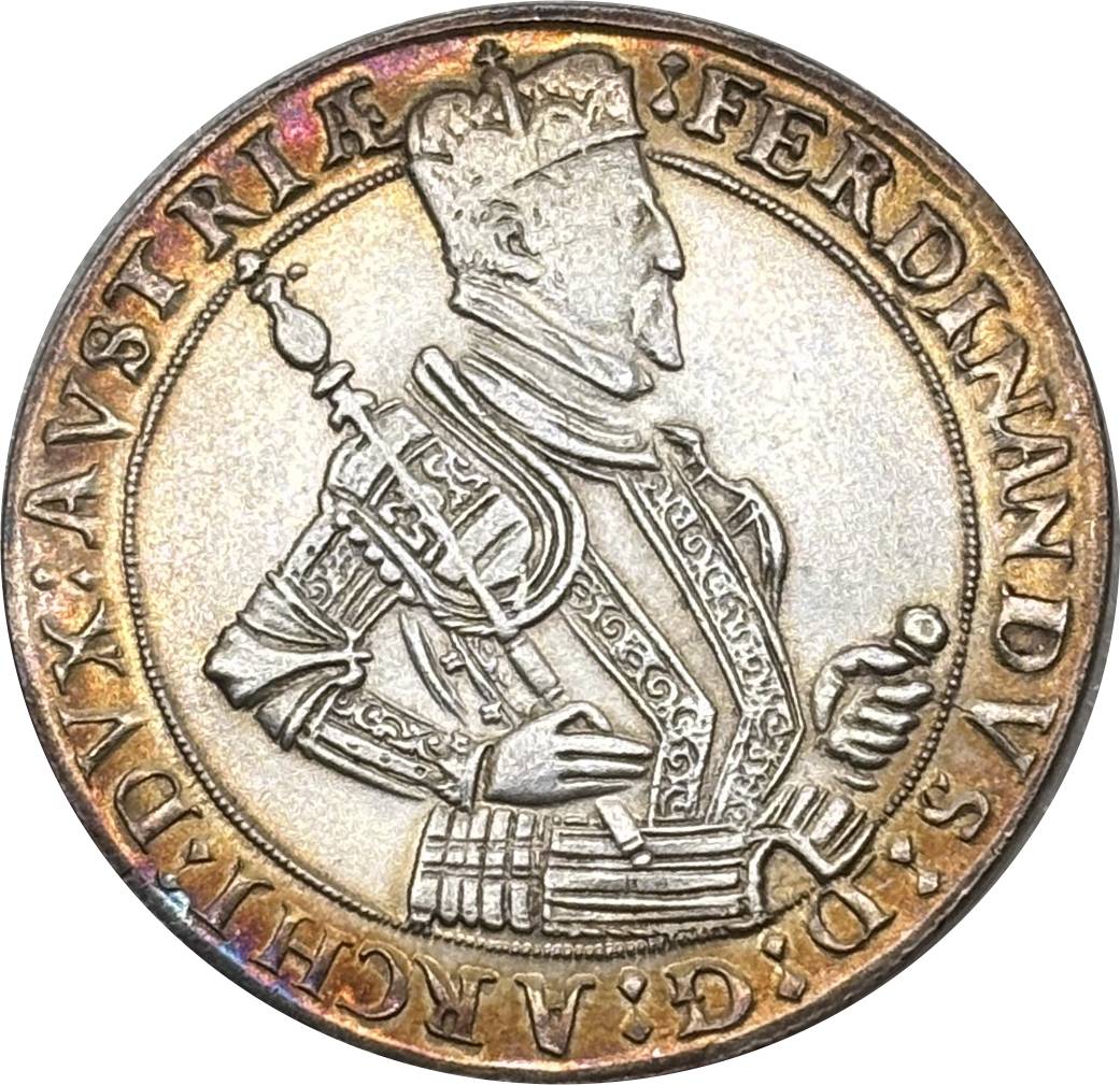 Austrian States 1577 - 1595 1 Thaler Ferdinand II Hall Silver Plated Metal Replica Coin Commemorative Medal,Historical Collectible Art Craft For Enthusiasts