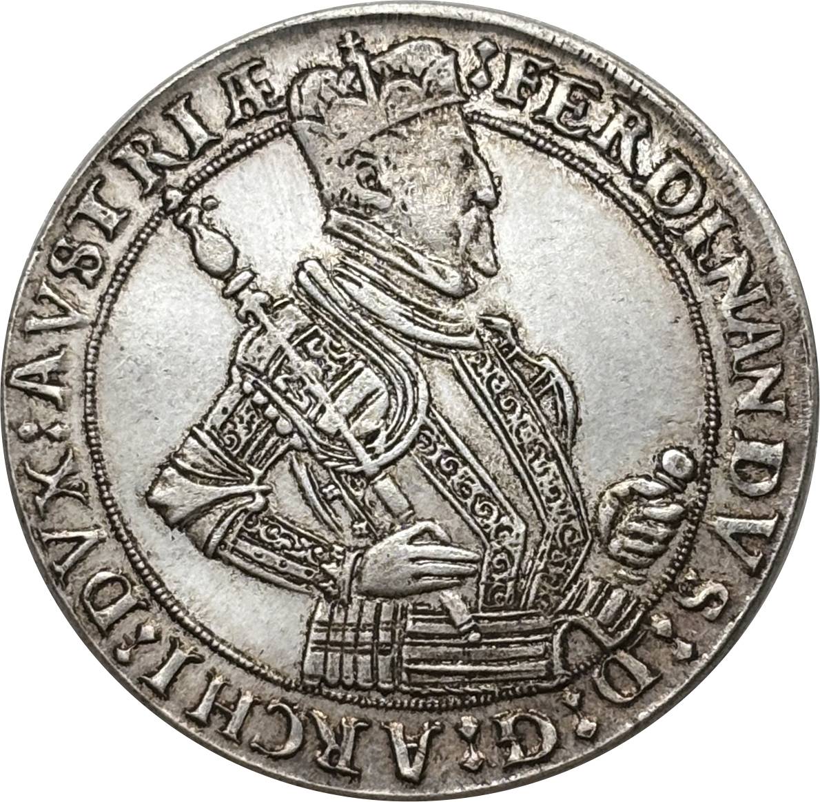 Austrian States 1577 - 1595 1 Thaler Ferdinand II Hall Silver Plated Metal Replica Coin Commemorative Medal,Historical Collectible Art Craft For Enthusiasts