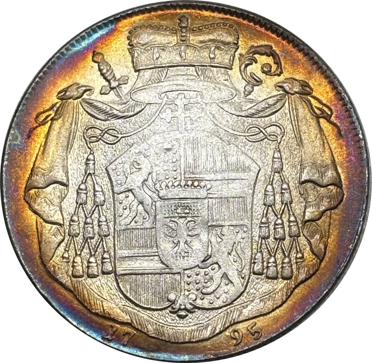 Austrian States 1795 1 Thaler Hieronymus Von Colloredo Silver Plated Metal Replica Coin Commemorative Medal,Historical Collectible Art Craft For Enthusiasts