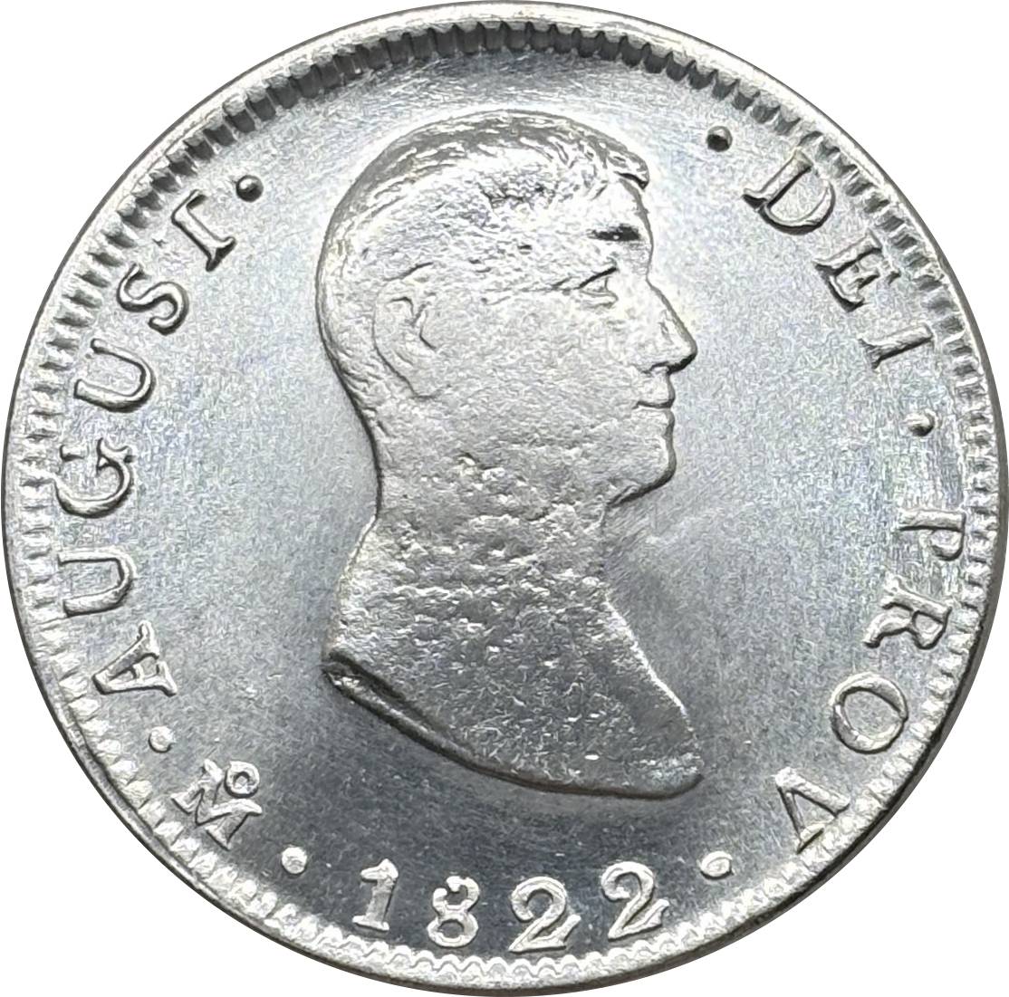 Mexico 1822 8 Reales Agustin I Empire Of Iturbide Silver Plated Replica Coin Commemorative Medal,Historical Collectible Art Craft For Enthusiasts