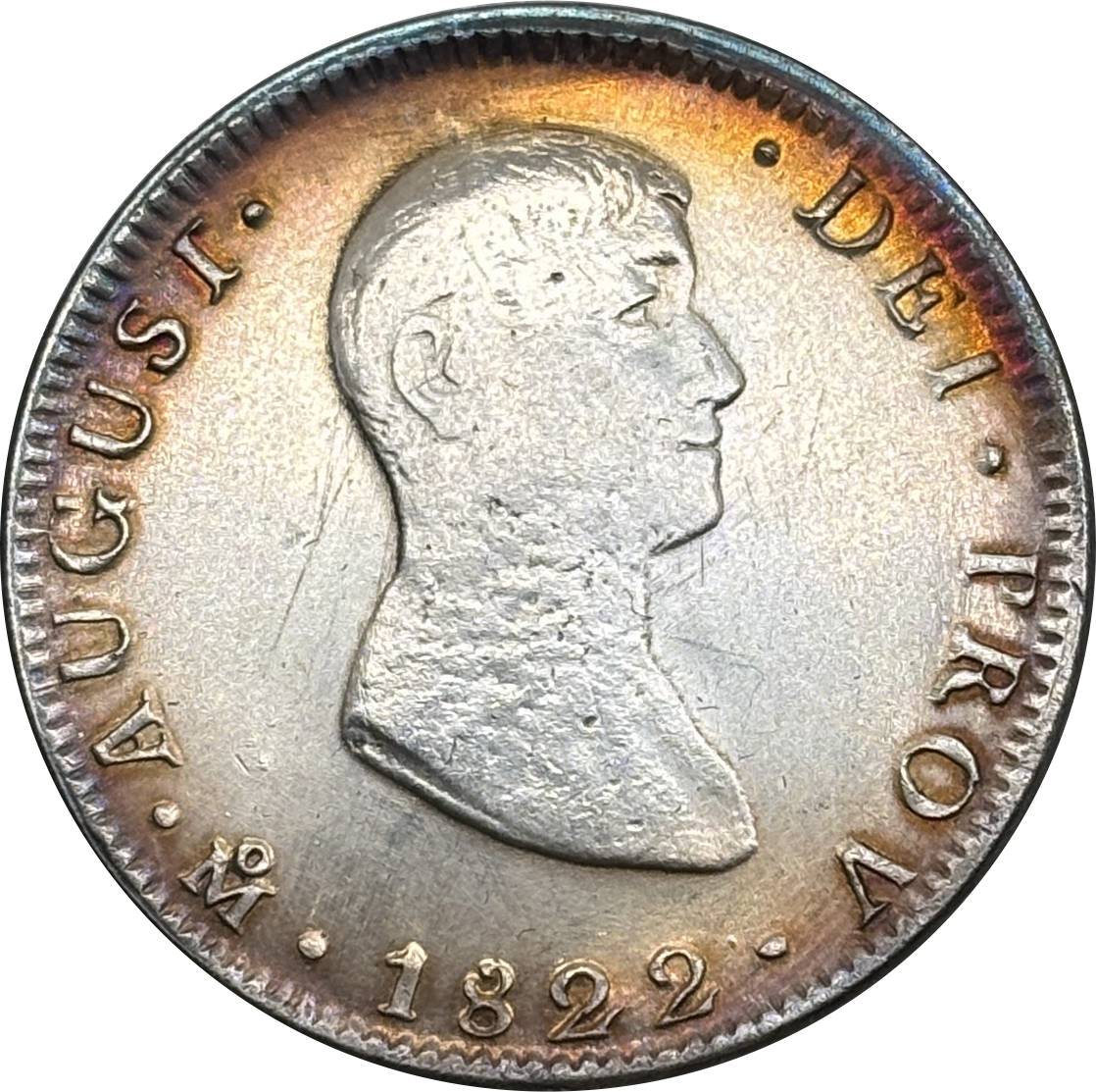 Mexico 1822 8 Reales Agustin I Empire Of Iturbide Silver Plated Replica Coin Commemorative Medal,Historical Collectible Art Craft For Enthusiasts