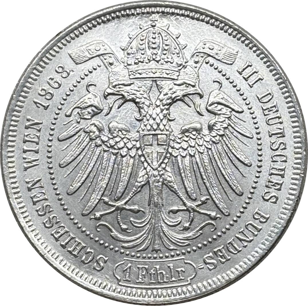 Austrian States 1868 Shooting Thaler  Francis Joseph I Third German Silver Plated Metal Replica Coin Commemorative Medal,Historical Collectible Art Craft For Enthusiasts