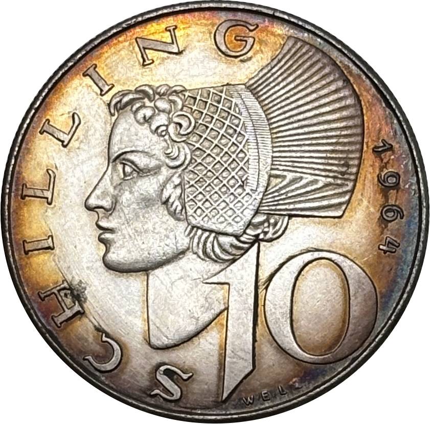 Austria 1958 1964 10 Schilling Republic Silver Plated Metal Replica Coin Commemorative Medal,Historical Collectible Art Craft For Enthusiasts