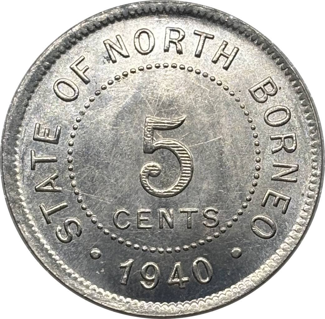 British Malaysia 1940 5 Cents North Borneo Nickl Plated Metal Replica Coin Commemorative Medal,Historical Collectible Art Craft For Enthusiasts