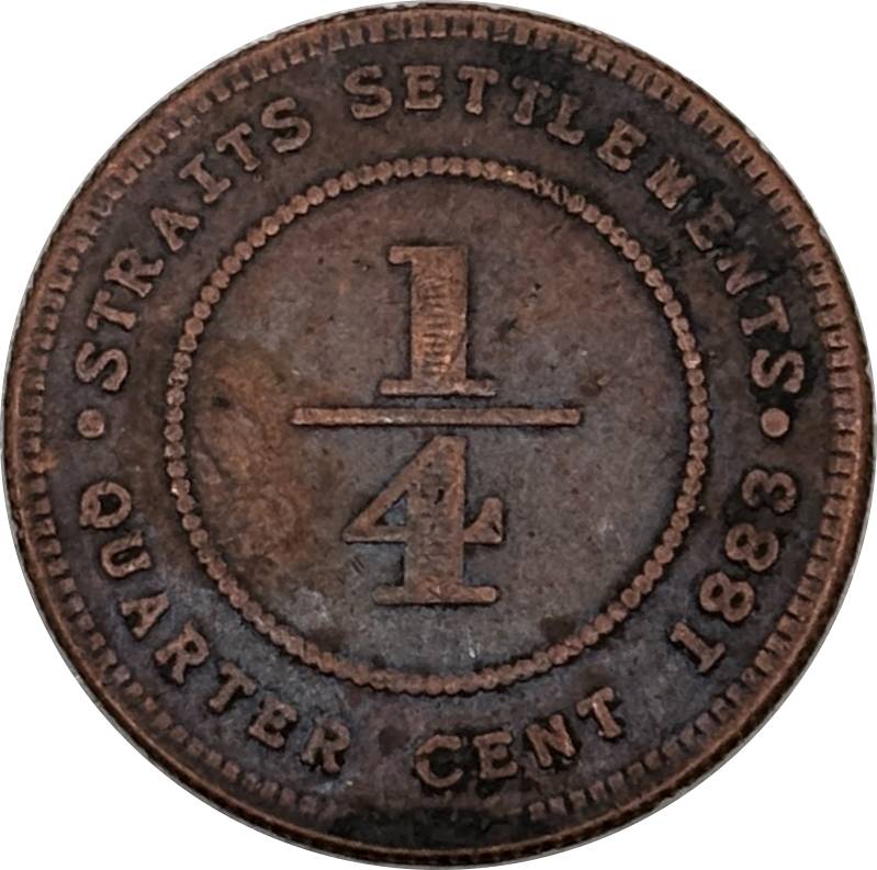 British Malaysia 1883 1/4 Cent George V Straits Settlements Copper Metal Replica Coin Commemorative Medal,Historical Collectible Art Craft For Enthusiasts