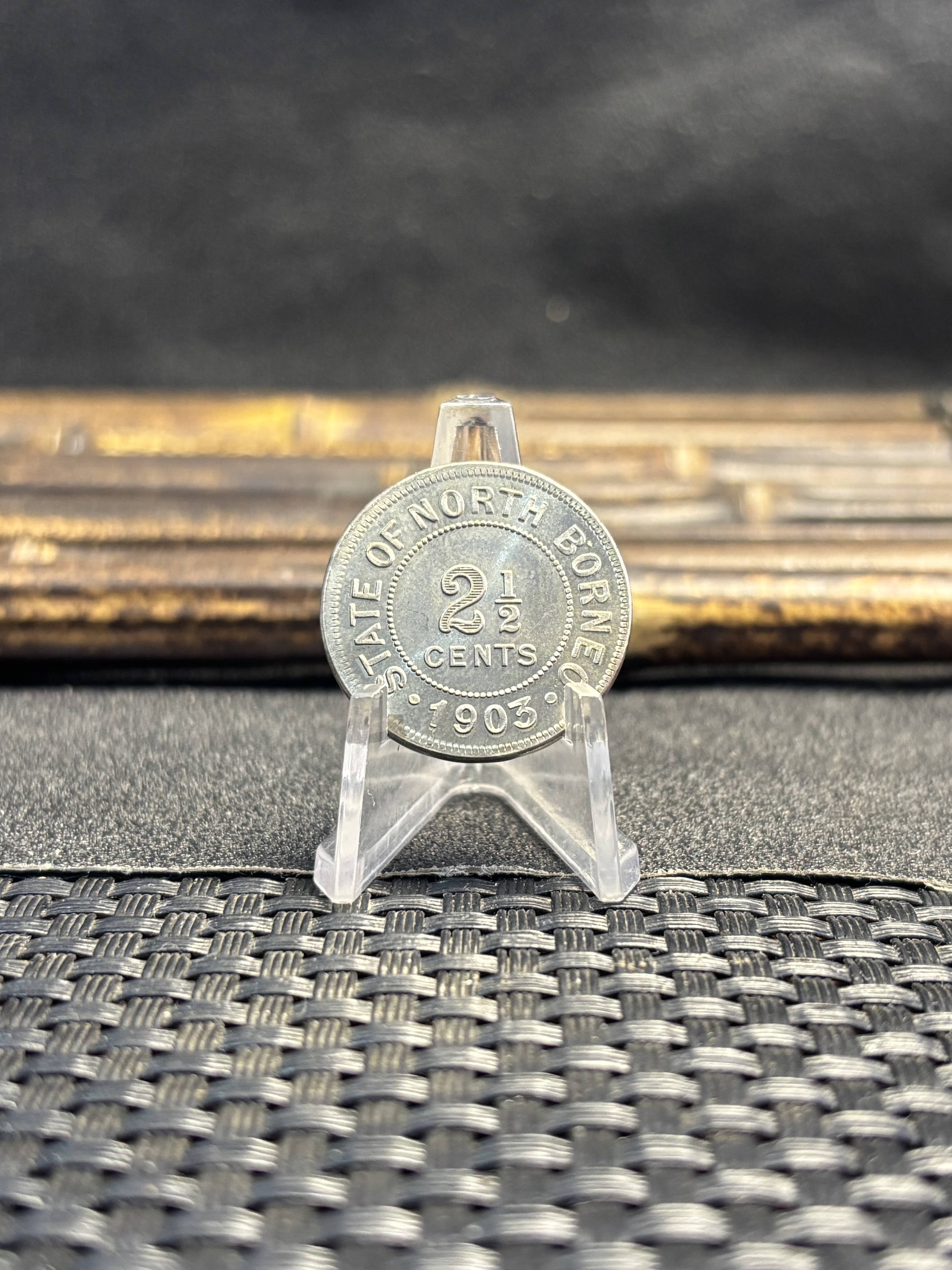 British Malaysia 1903 2 1/2 Cents North Borneo Nickel Plated Metal Replica Coin Commemorative Medal,Historical Collectible Art Craft For Enthusiasts