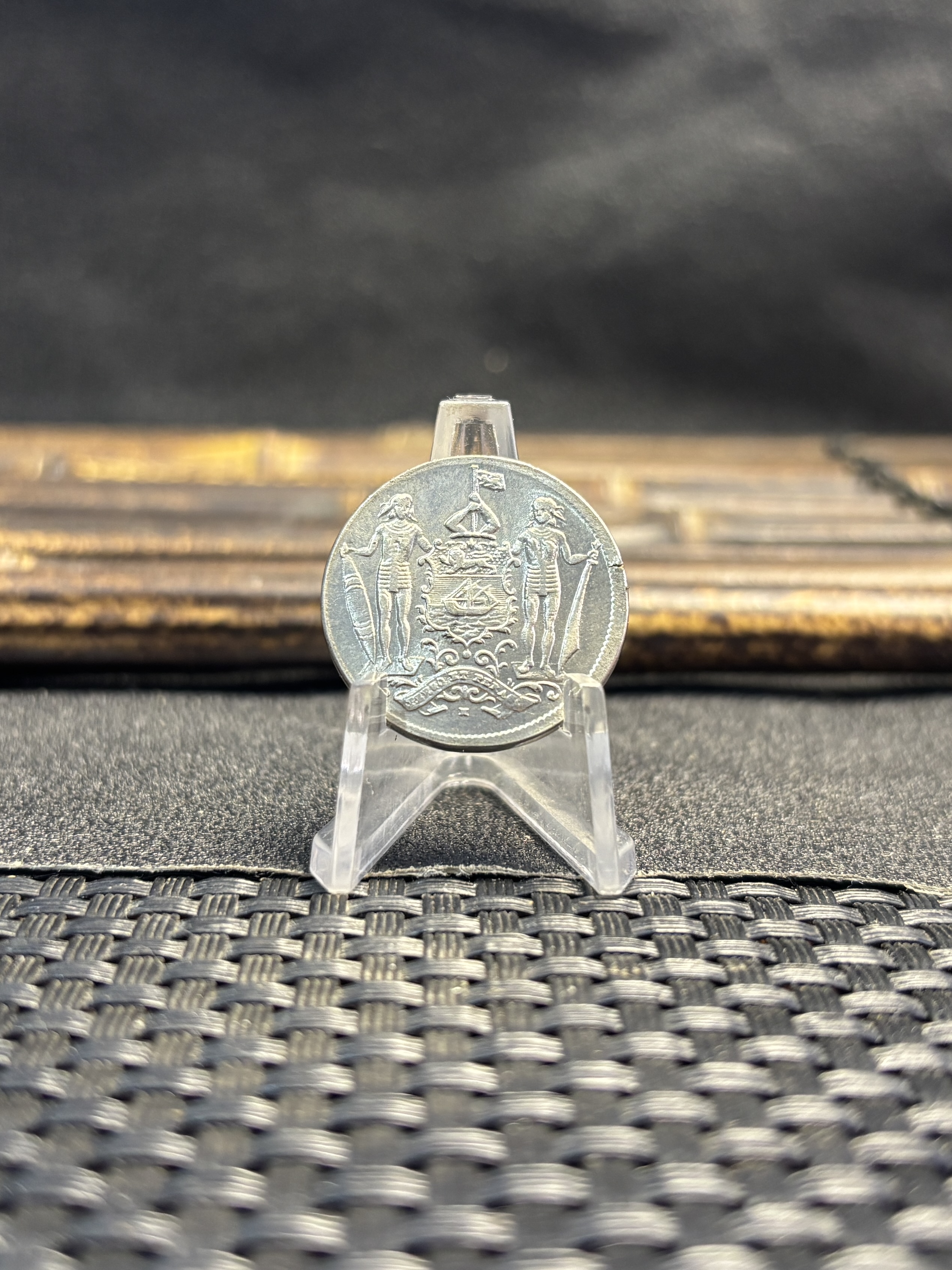 British Malaysia 1903 2 1/2 Cents North Borneo Nickel Plated Metal Replica Coin Commemorative Medal,Historical Collectible Art Craft For Enthusiasts