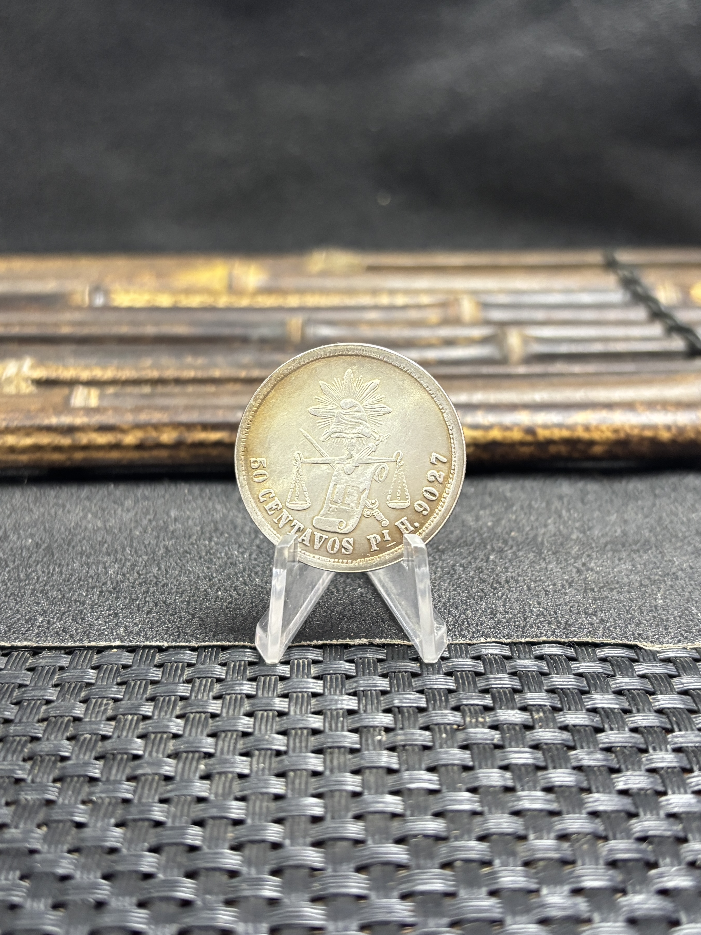 Mexico 1885 PIH 50 Centavos Plated Silver Replica Coin Commemorative Medal,Historical Collectible Art Craft For Enthusiasts