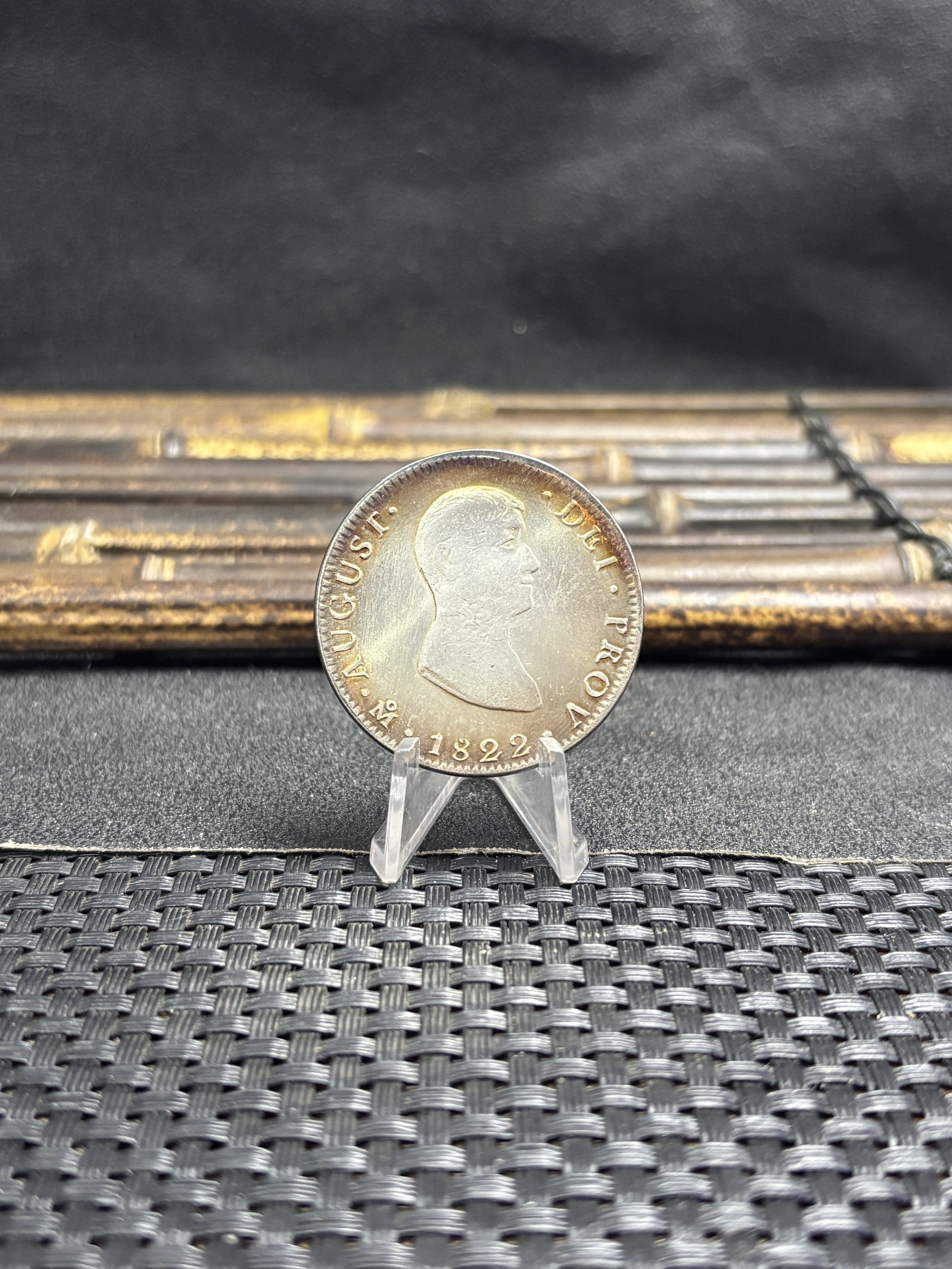 Mexico 1822 8 Reales Agustin I Empire Of Iturbide Silver Plated Replica Coin Commemorative Medal,Historical Collectible Art Craft For Enthusiasts