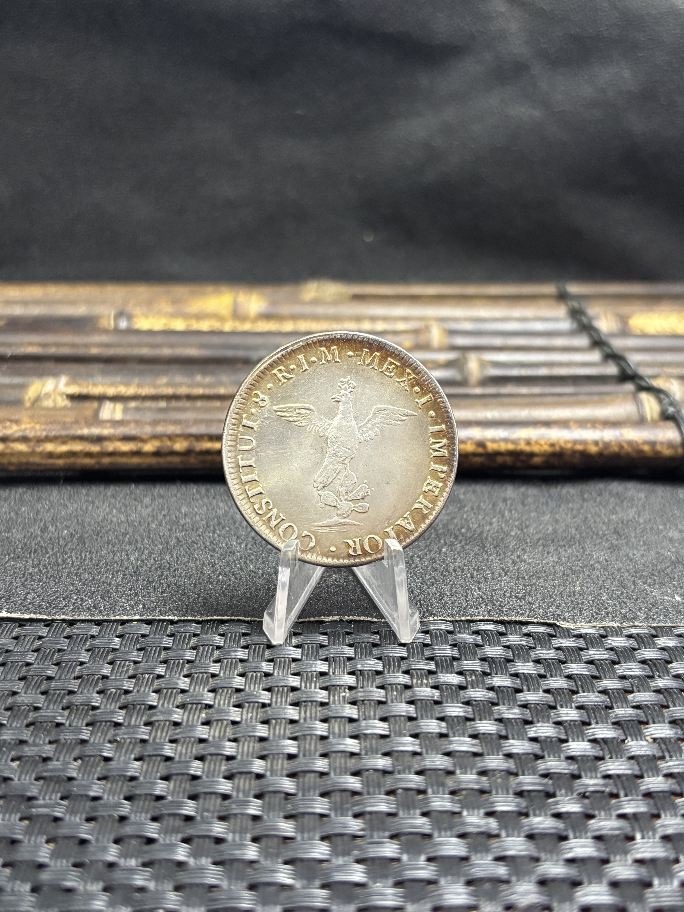 Mexico 1822 8 Reales Agustin I Empire Of Iturbide Silver Plated Replica Coin Commemorative Medal,Historical Collectible Art Craft For Enthusiasts