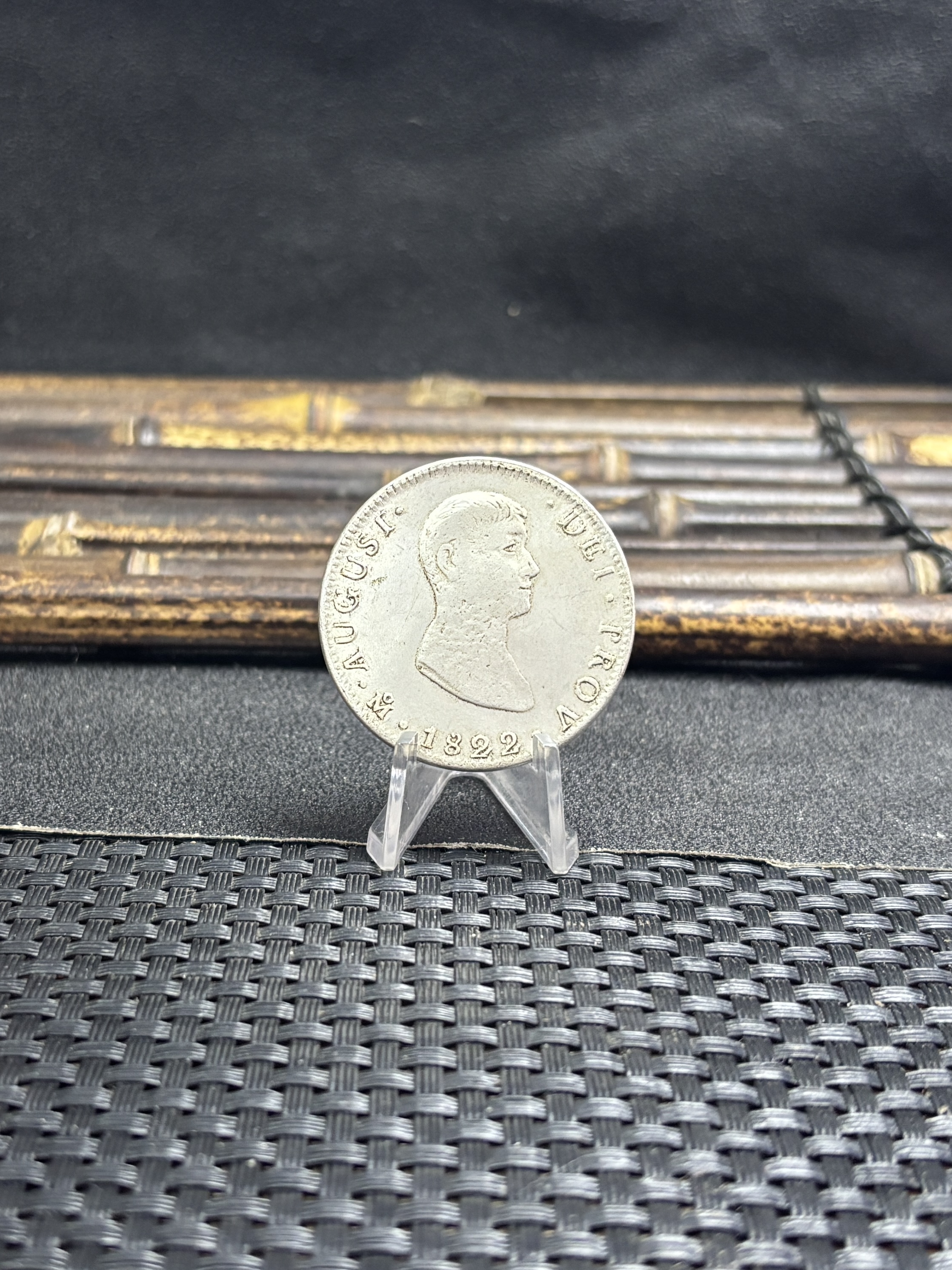 Mexico 1822 8 Reales Agustin I Empire Of Iturbide Silver Plated Replica Coin Commemorative Medal,Historical Collectible Art Craft For Enthusiasts