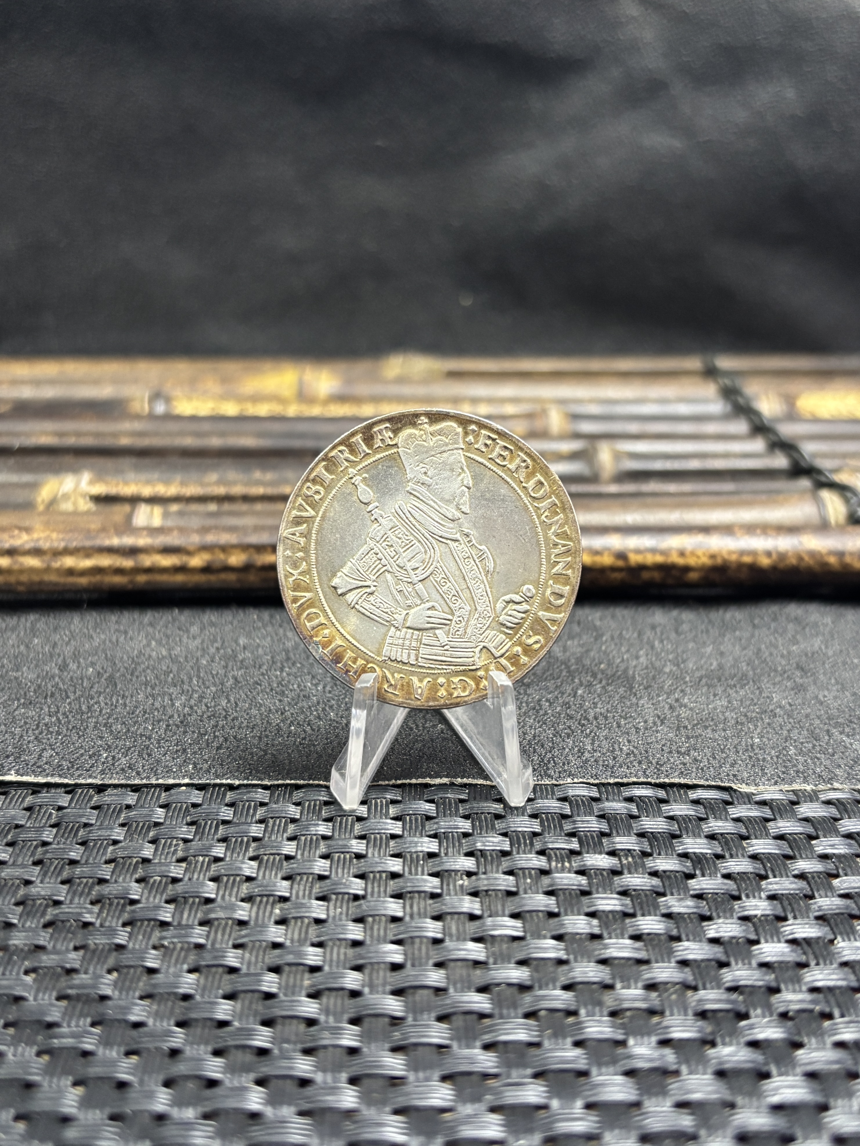 Austrian States 1577 - 1595 1 Thaler Ferdinand II Hall Silver Plated Metal Replica Coin Commemorative Medal,Historical Collectible Art Craft For Enthusiasts