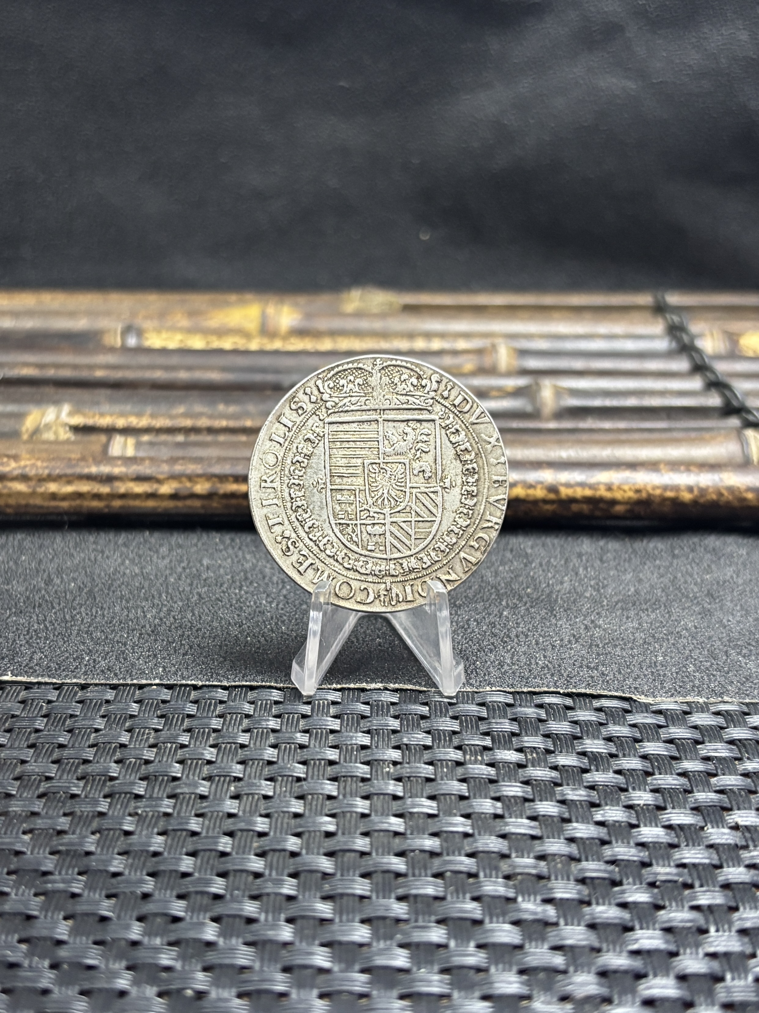 Austrian States 1577 - 1595 1 Thaler Ferdinand II Hall Silver Plated Metal Replica Coin Commemorative Medal,Historical Collectible Art Craft For Enthusiasts