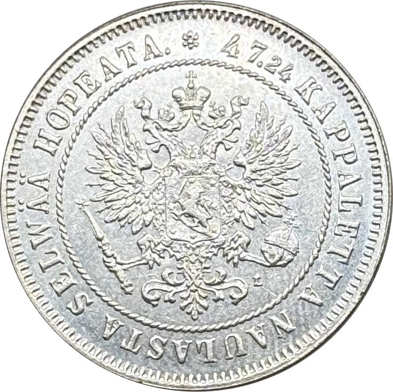 Russia Empire 1908 2 Markkaa Silver Plated Replica Coin Commemorative Medal,Historical Collectible Art Craft For Enthusiasts