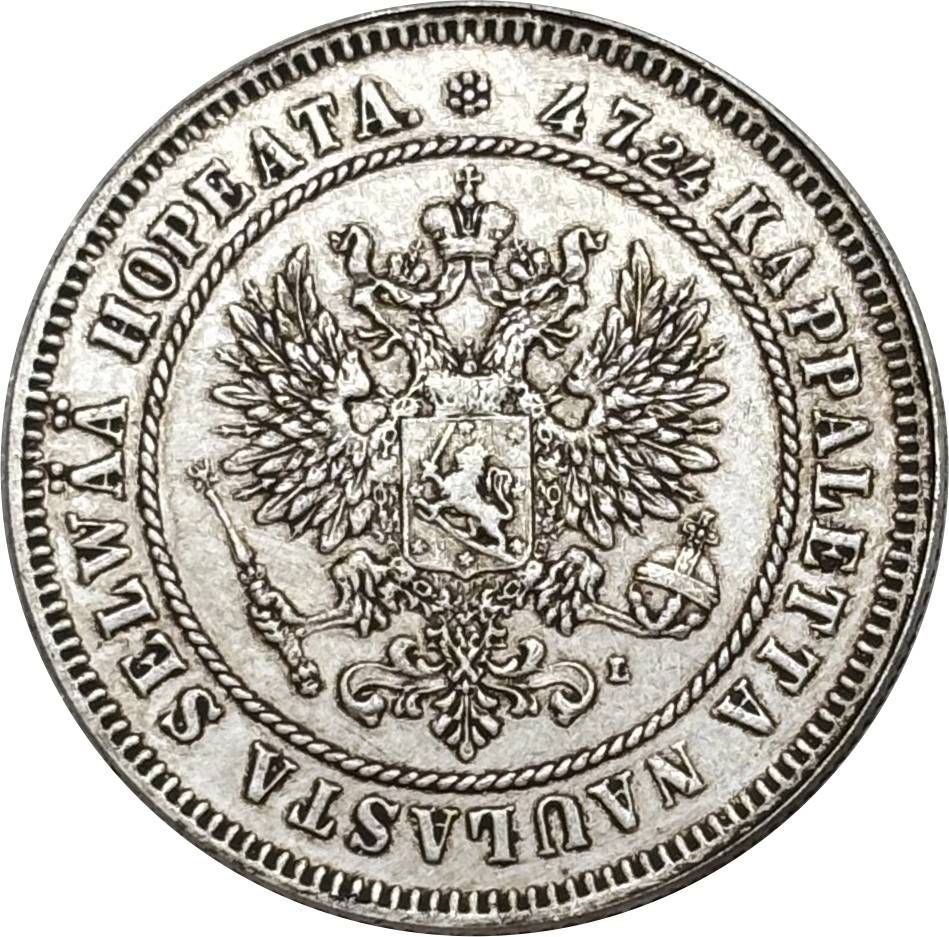 Russia Empire 1908 2 Markkaa Silver Plated Replica Coin Commemorative Medal,Historical Collectible Art Craft For Enthusiasts
