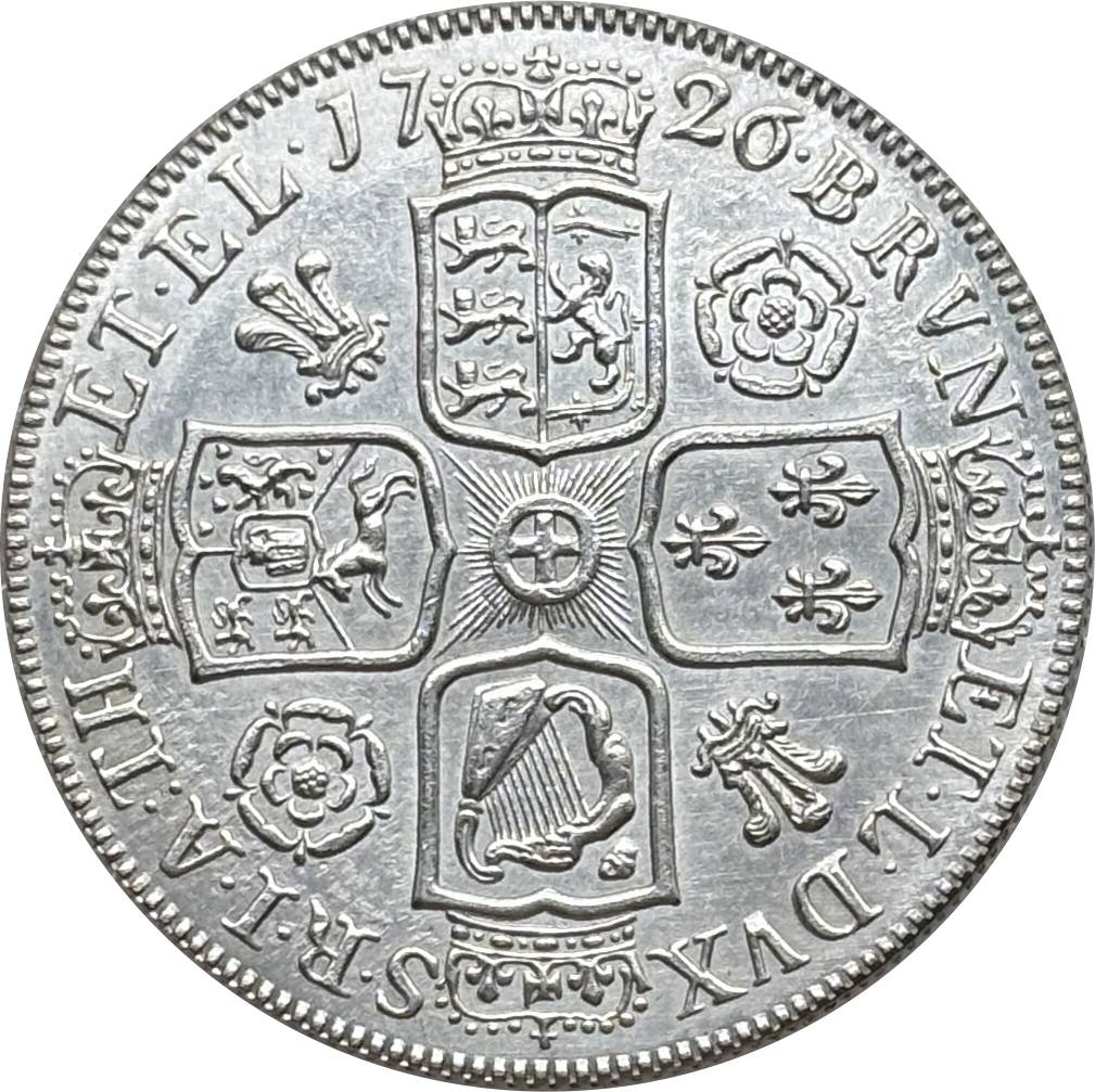 United Kingdom 1726 1/2 Crown George I Silver Plated Replica Coin Commemorative Medal,Historical Collectible Art Craft For Enthusiasts