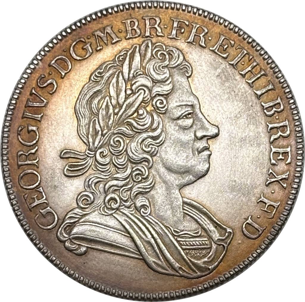 United Kingdom 1726 1/2 Crown George I Silver Plated Replica Coin Commemorative Medal,Historical Collectible Art Craft For Enthusiasts