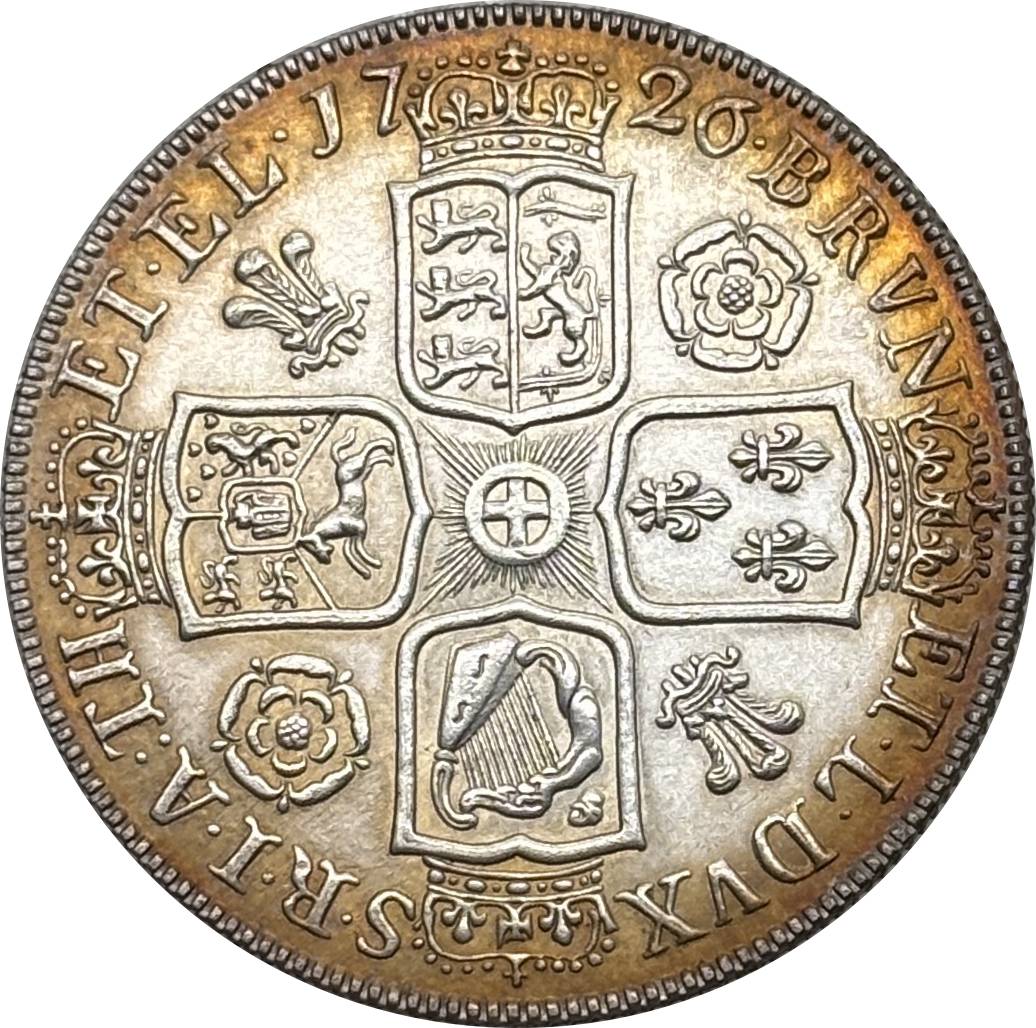 United Kingdom 1726 1/2 Crown George I Silver Plated Replica Coin Commemorative Medal,Historical Collectible Art Craft For Enthusiasts