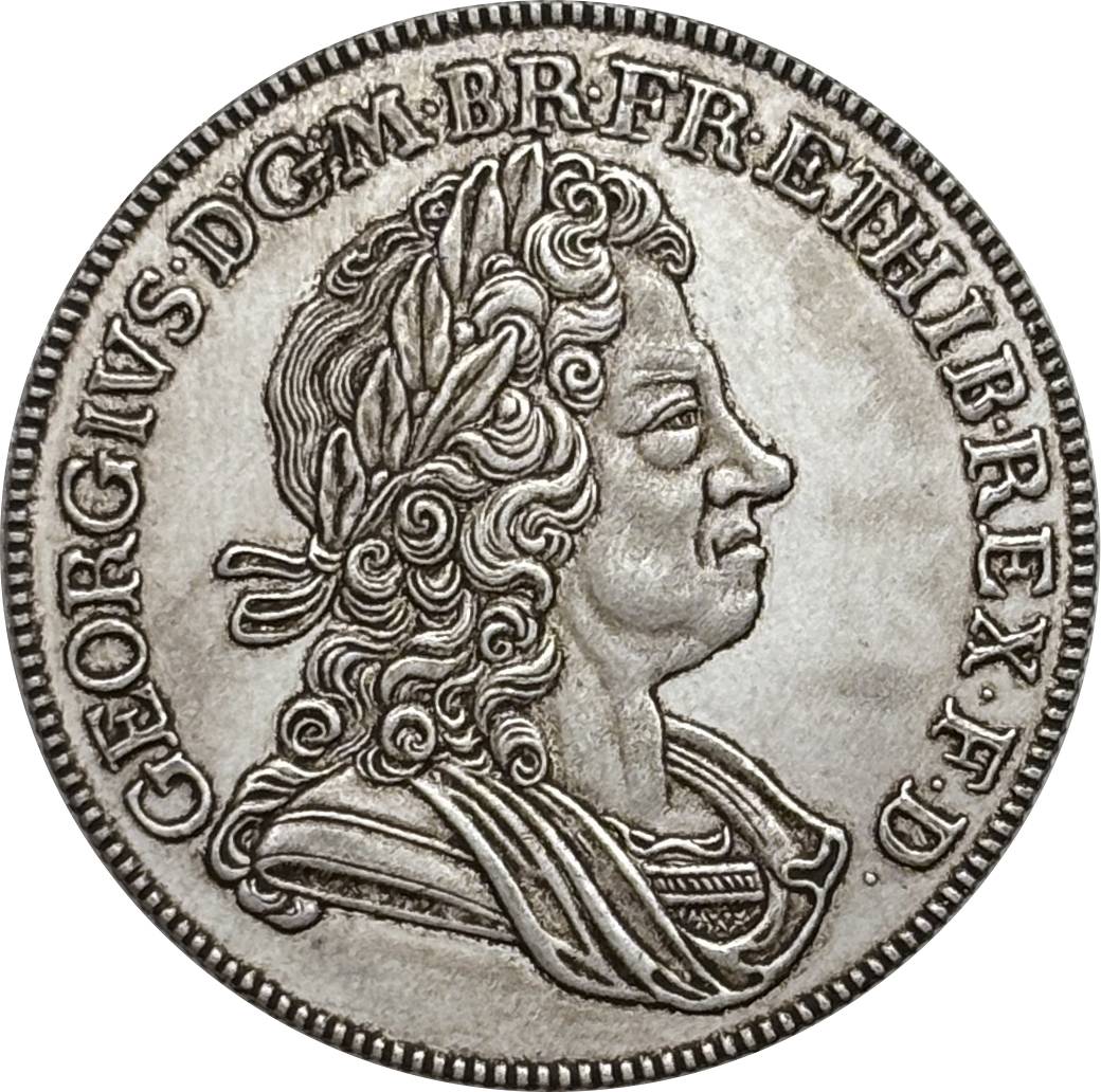 United Kingdom 1726 1/2 Crown George I Silver Plated Replica Coin Commemorative Medal,Historical Collectible Art Craft For Enthusiasts