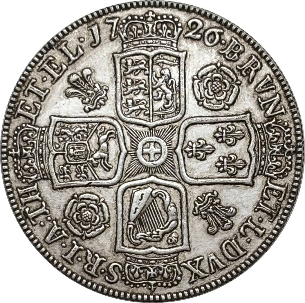 United Kingdom 1726 1/2 Crown George I Silver Plated Replica Coin Commemorative Medal,Historical Collectible Art Craft For Enthusiasts
