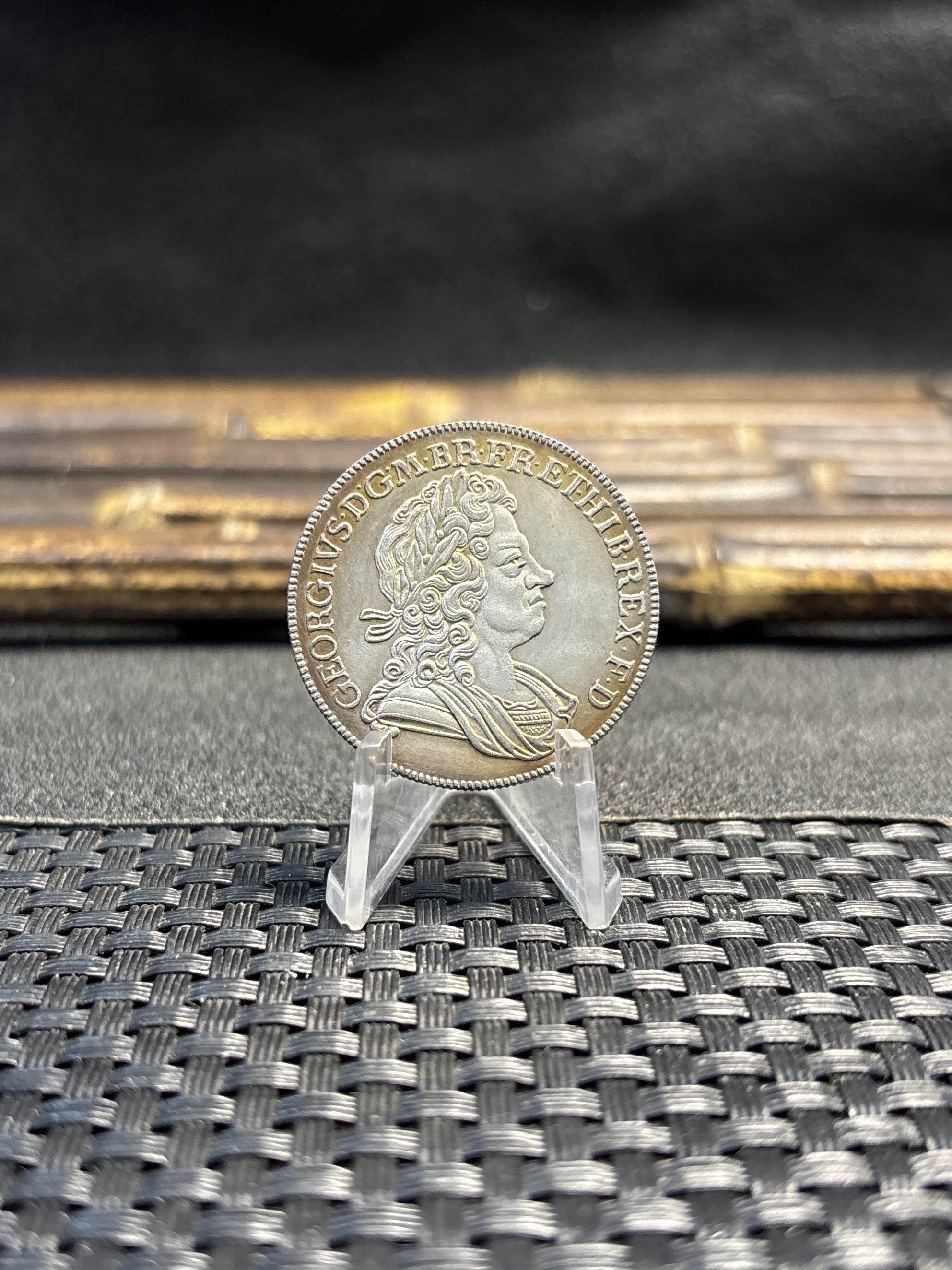 United Kingdom 1726 1/2 Crown George I Silver Plated Replica Coin Commemorative Medal,Historical Collectible Art Craft For Enthusiasts