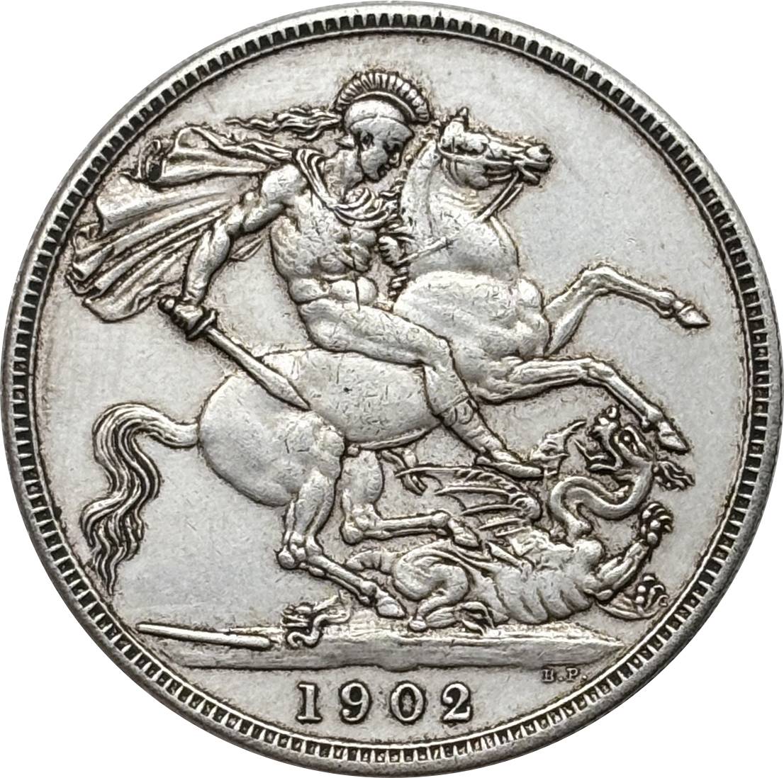 United Kingdom 1902 1 Crown Edward VII British Silver Plated Replica Coin Commemorative Medal,Historical Collectible Art Craft For Enthusiasts