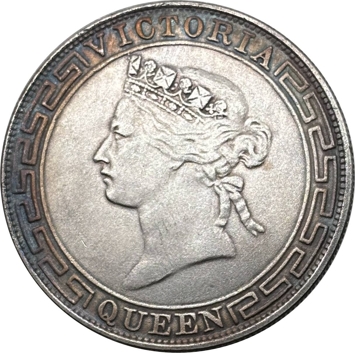 China Hong Kong 1865 1866 1867 1 One Dollar Victoria Silver Plated Replica Coin Commemorative Medal,Historical Collectible Art Craft For Enthusiasts