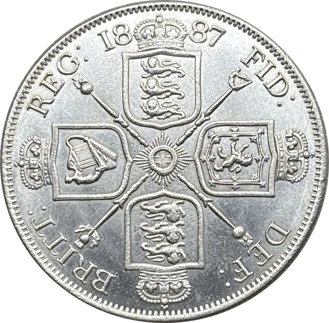 United Kingdom 1887 2 Florins Victoria 2nd Portrait Double Florin Great Britain UK Silver Plated Replica Coin Commemorative Medal,Historical Collectible Art Craft For Enthusiasts