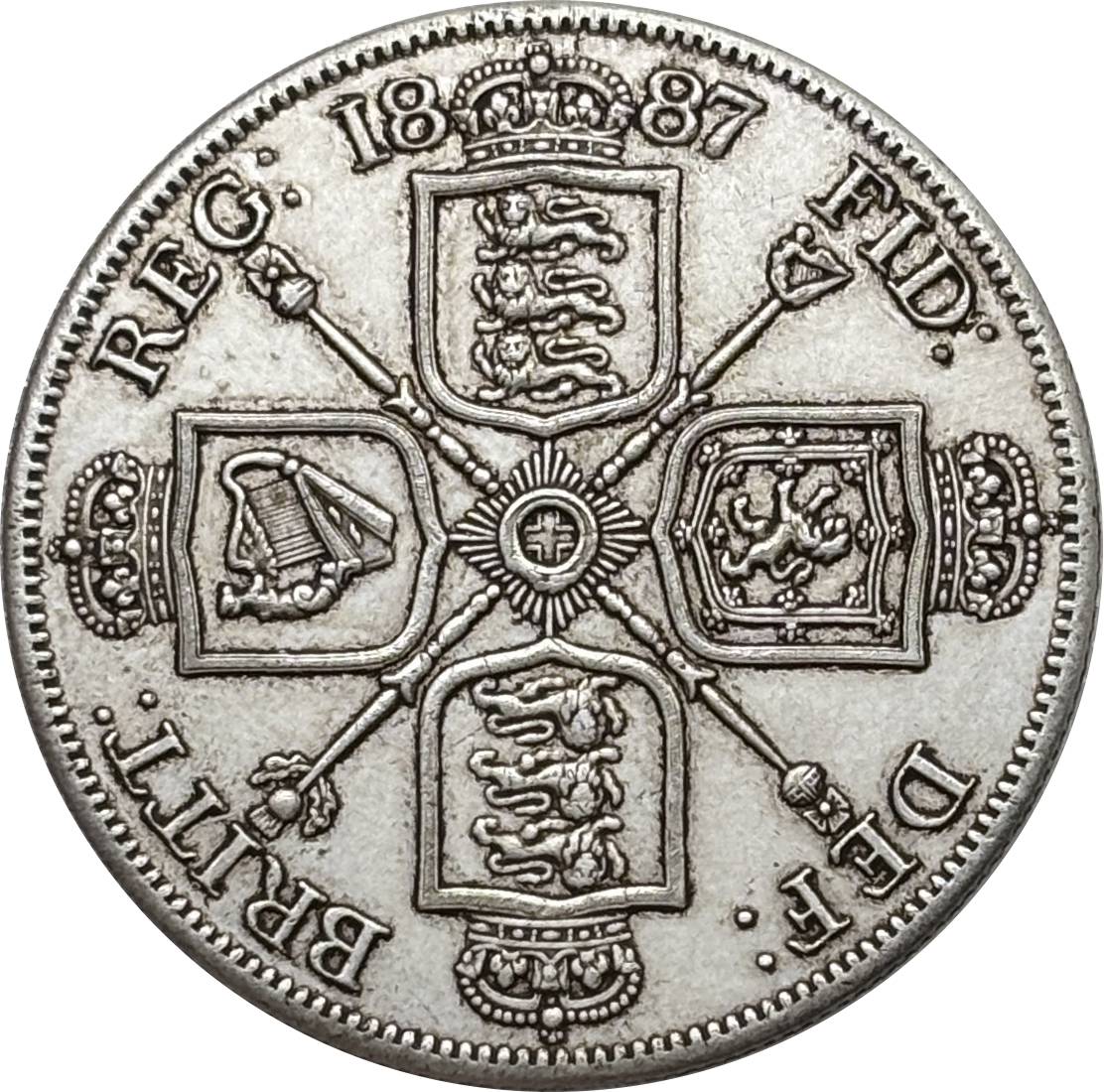 United Kingdom 1887 2 Florins Victoria 2nd Portrait Double Florin Great Britain UK Silver Plated Replica Coin Commemorative Medal,Historical Collectible Art Craft For Enthusiasts