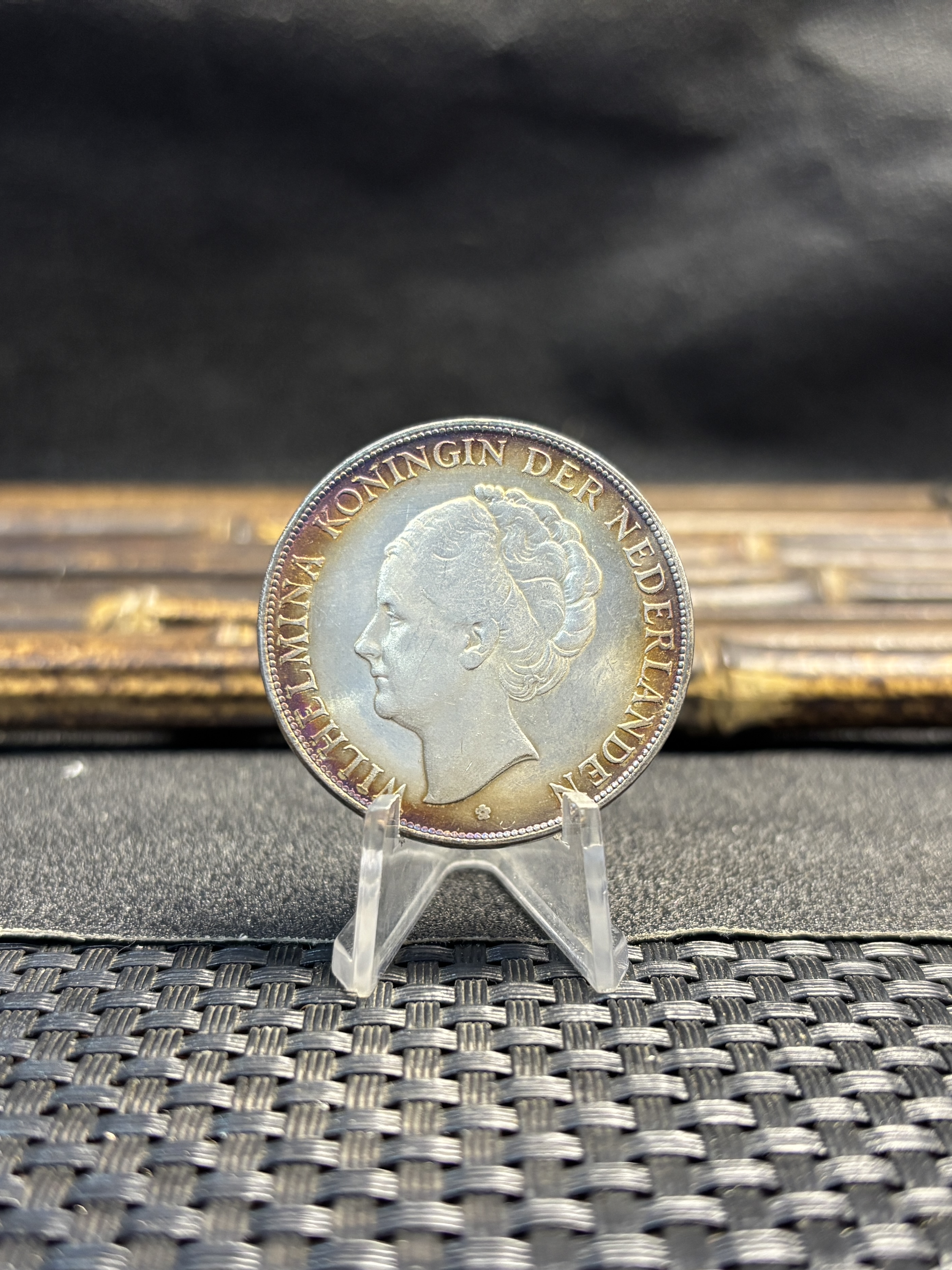 Netherlands 1929 1930 1931 1932 2 1/2 Gulden Wilhelmina I Silver Plated Metal Replica Coin Commemorative Medal,Historical Collectible Art Craft For Enthusiasts