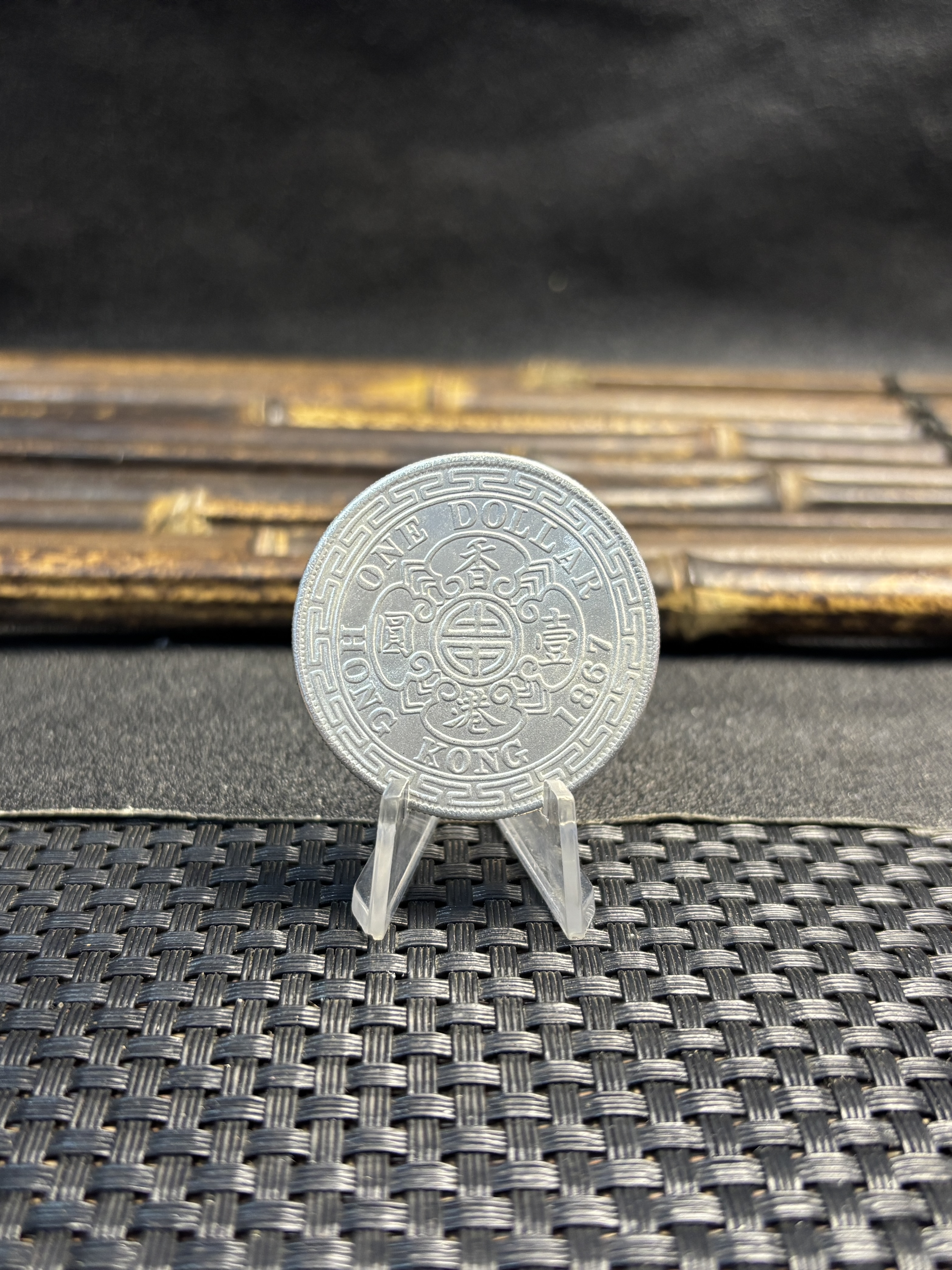 China Hong Kong 1865 1866 1867 1 One Dollar Victoria Silver Plated Replica Coin Commemorative Medal,Historical Collectible Art Craft For Enthusiasts