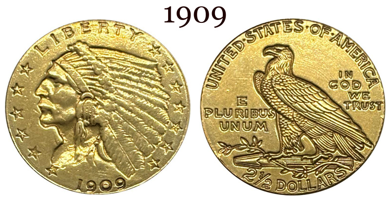 United States 1908 - 1929 15 Pcs Pack Sell 2.5 2½ Dollars USA Liberty Eagle US Brass Replica Coin Commemorative Medal,Historical Collectible Art Craft For Enthusiasts
